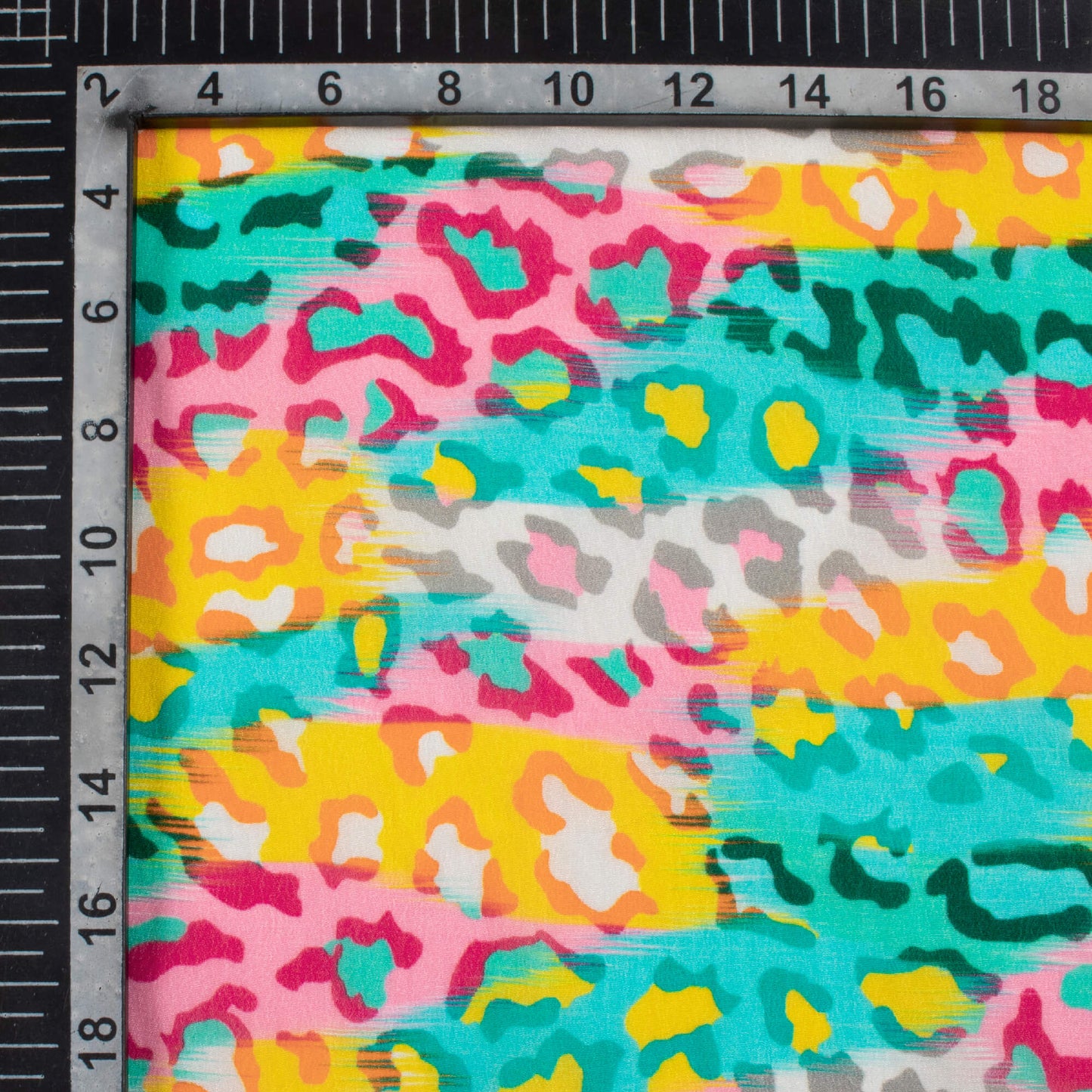 Multi-Color Animal Pattern Digital Print Viscose Natural Crepe Fabric