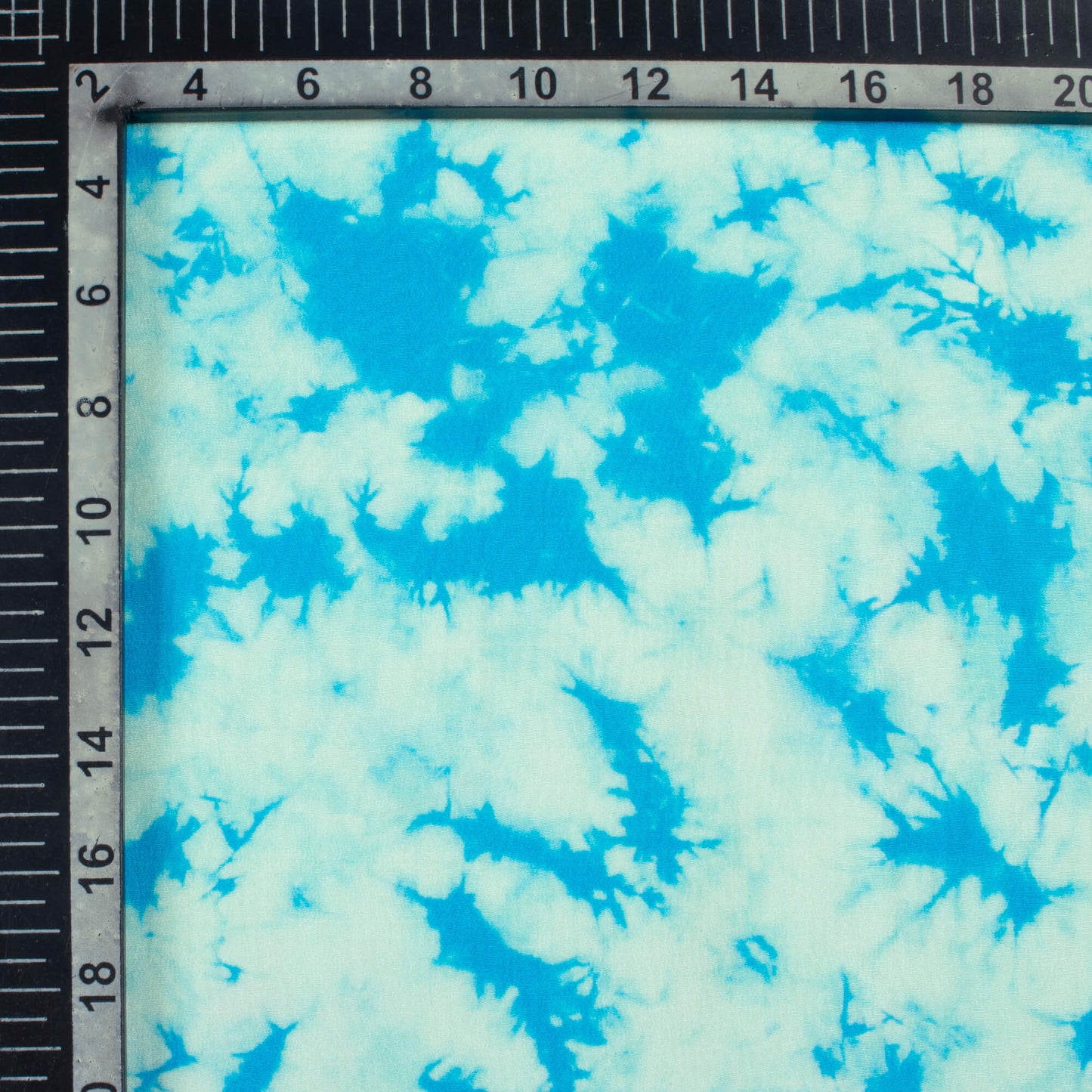 Olympic Blue Tye And Dye Pattern Digital Print Viscose Natural Crepe Fabric