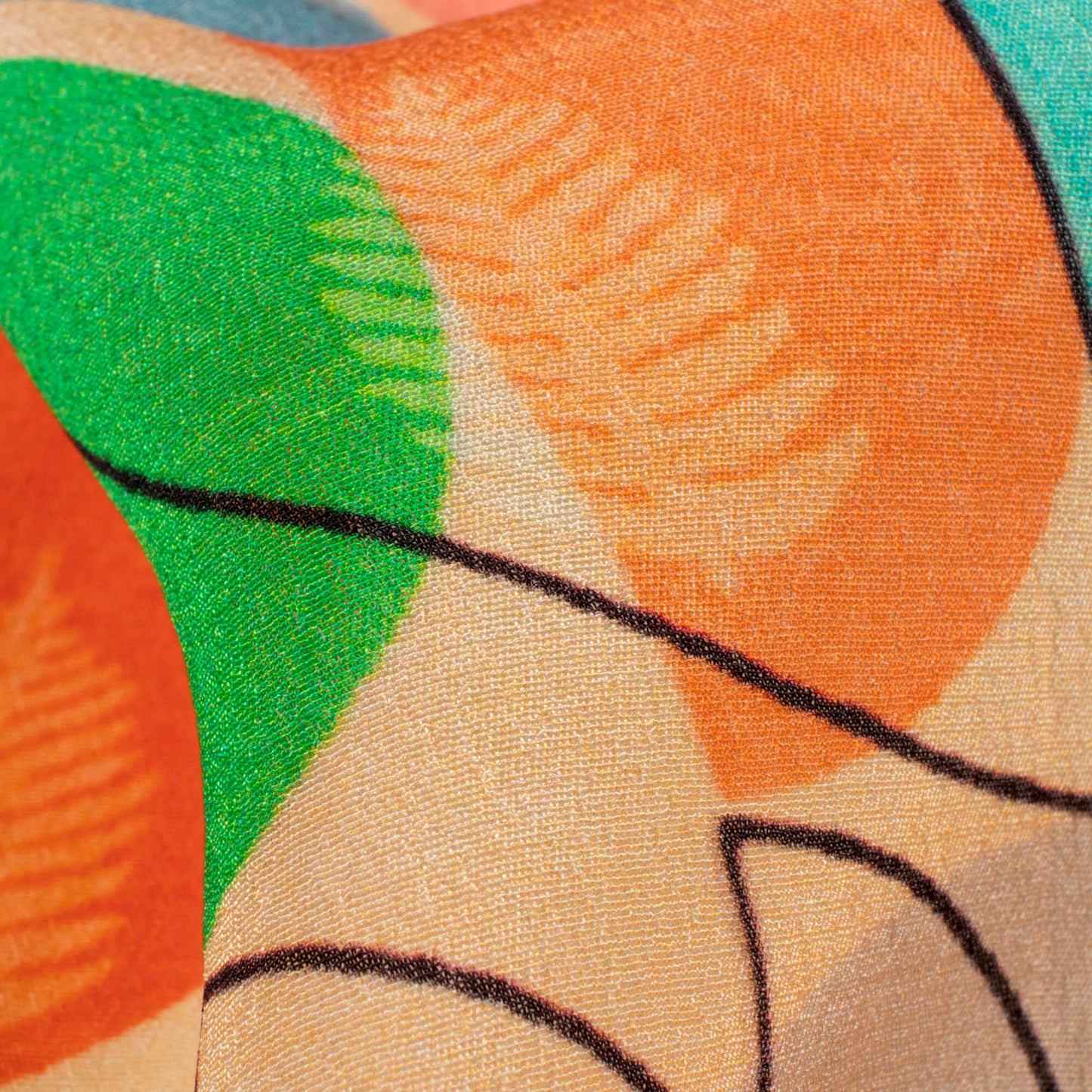 Multi-Color Geometric Pattern Digital Print Viscose Natural Crepe Fabric