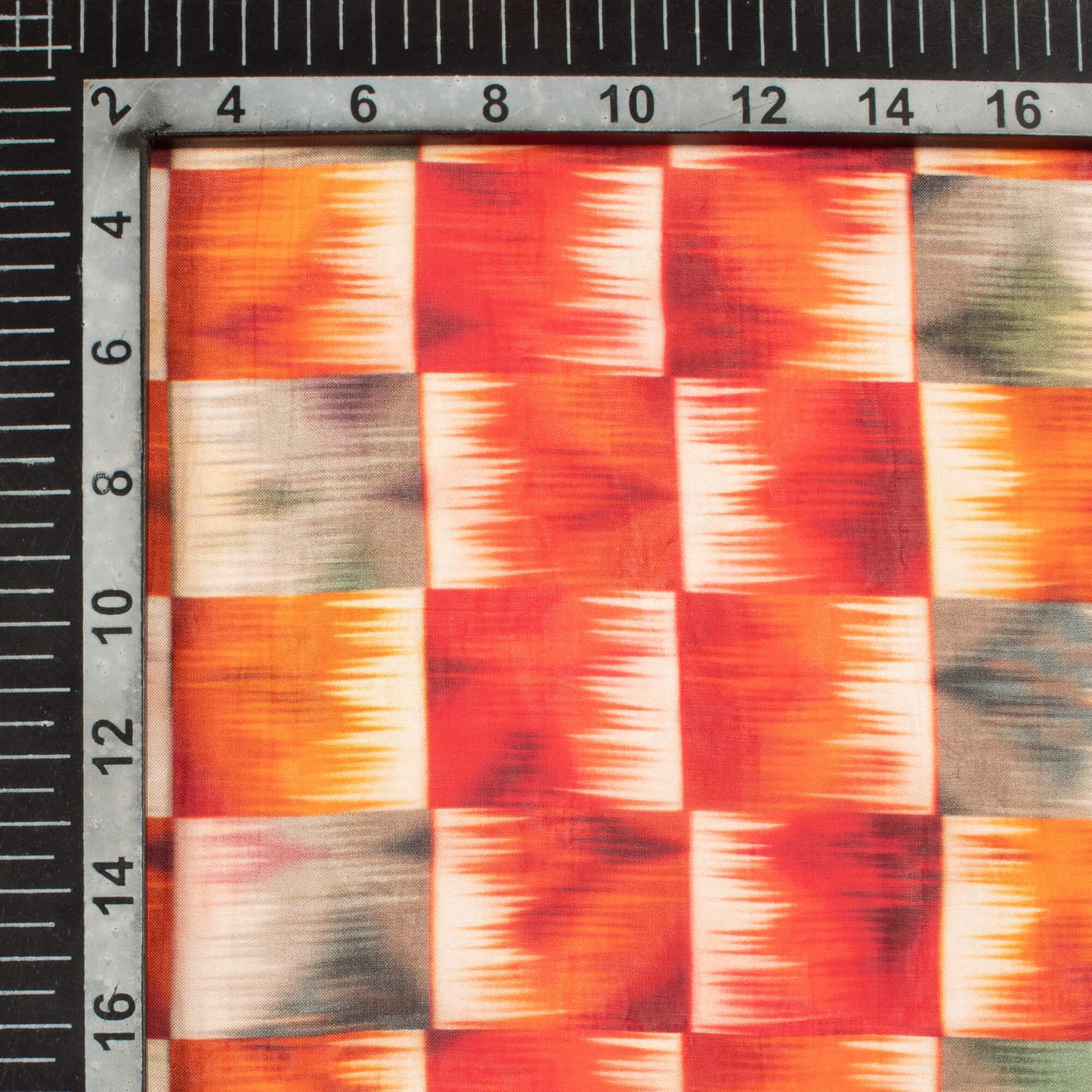 Red And Grey Checks Pattern Digital Print Viscose Paper Silk Fabric