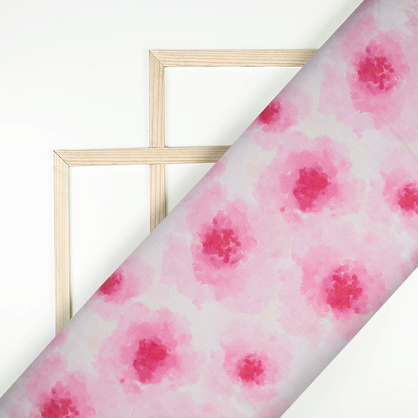 Magenta Pink And White Shiiborii Pattern Digital Print Viscose Rayon Fabric (Width 58 Inches)