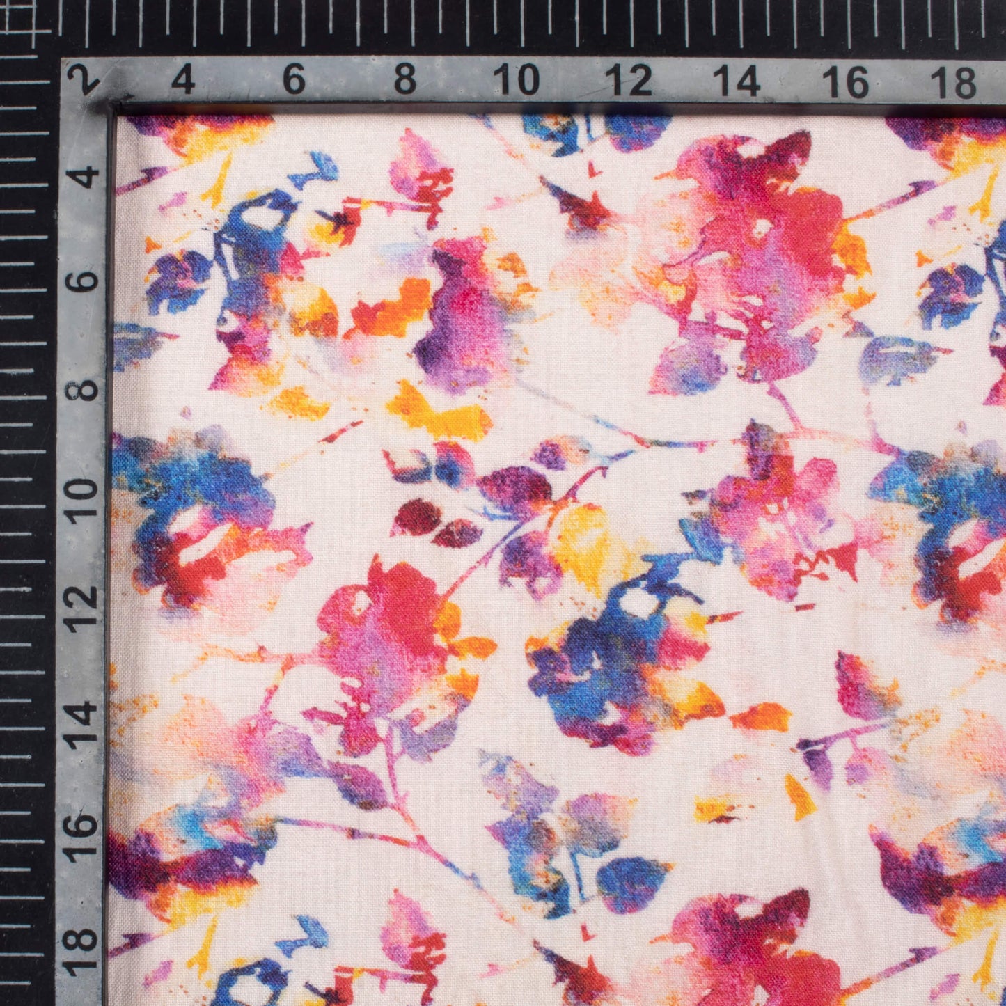 Pastel Pink And Sangria Purple Floral Pattern Digital Print Viscose Rayon Fabric (Width 58 Inches)