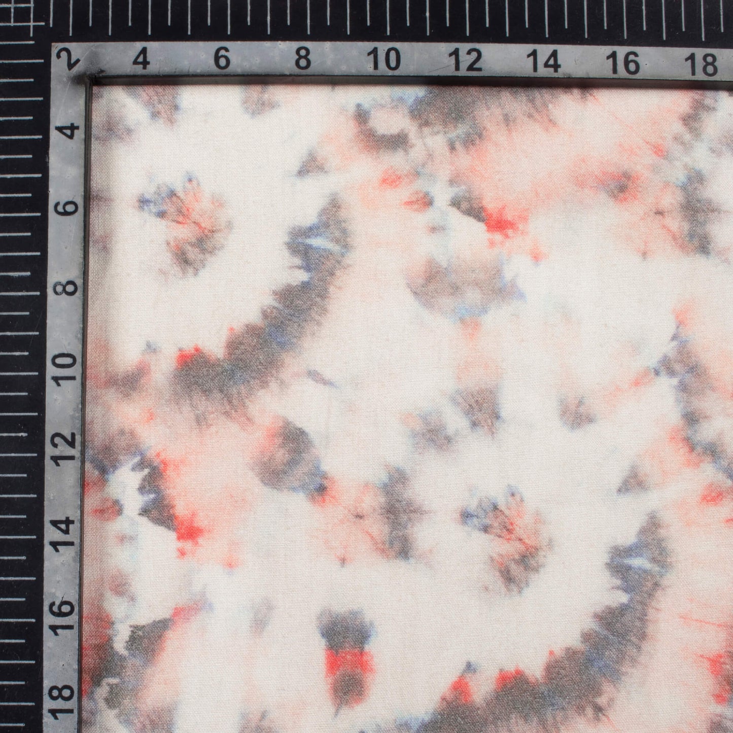 Stone Beige And Peach Abstract Pattern Digital Print Viscose Rayon Fabric (Width 58 Inches)