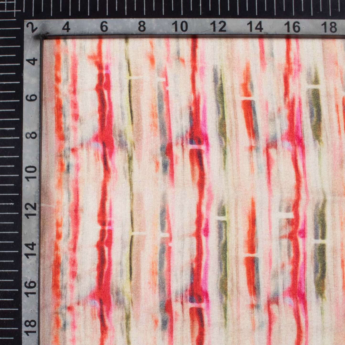 Sangria Red And Fern Green Abstract Pattern Digital Print Viscose Rayon Fabric (Width 58 Inches)