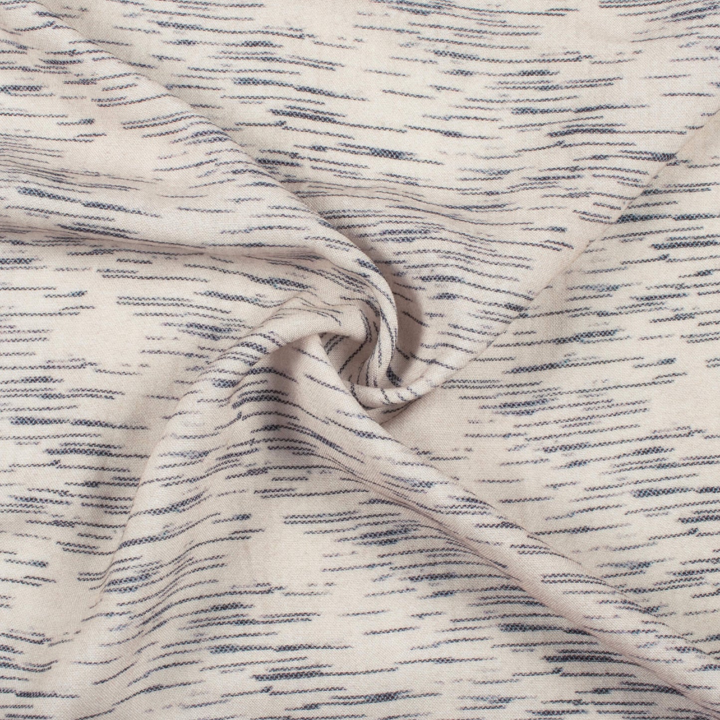 Off White And Dark Blue Abstract Pattern Digital Print Viscose Rayon Fabric (Width 58 Inches)