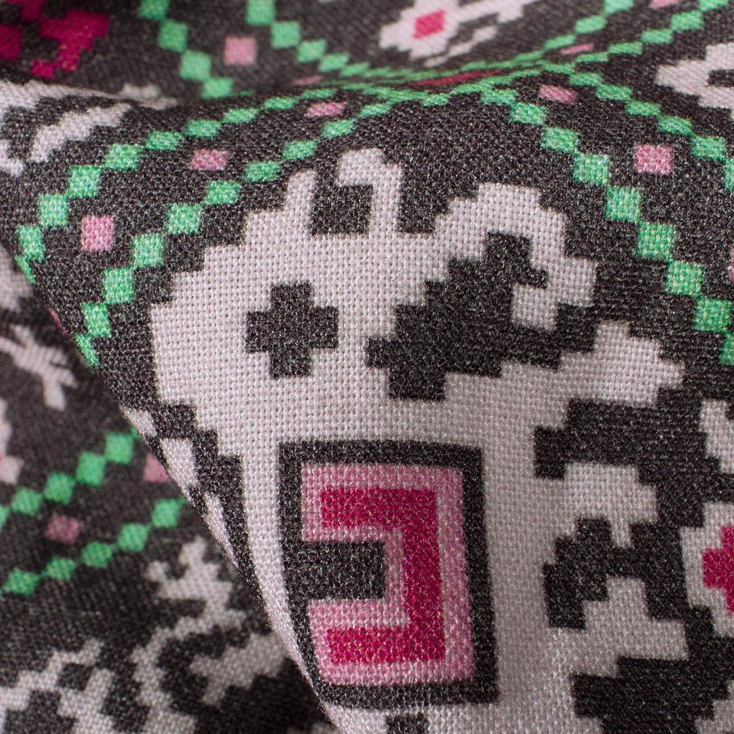 Seaweed Green And Magenta Purple Patolaa Pattern Digital Print Viscose Rayon Fabric (Width 58 Inches)