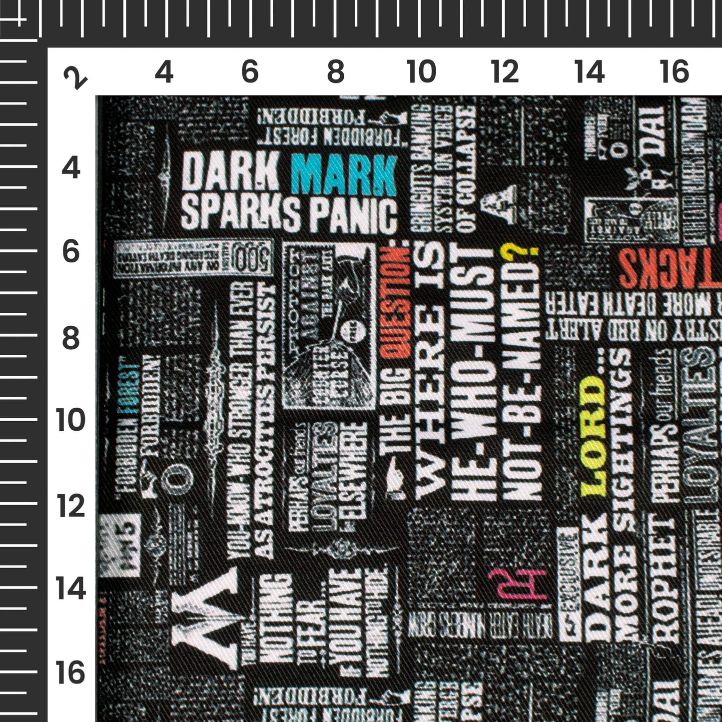 Black And White Newspaper Pattern Digital Print Twill Fabric (Width 56 Inches)