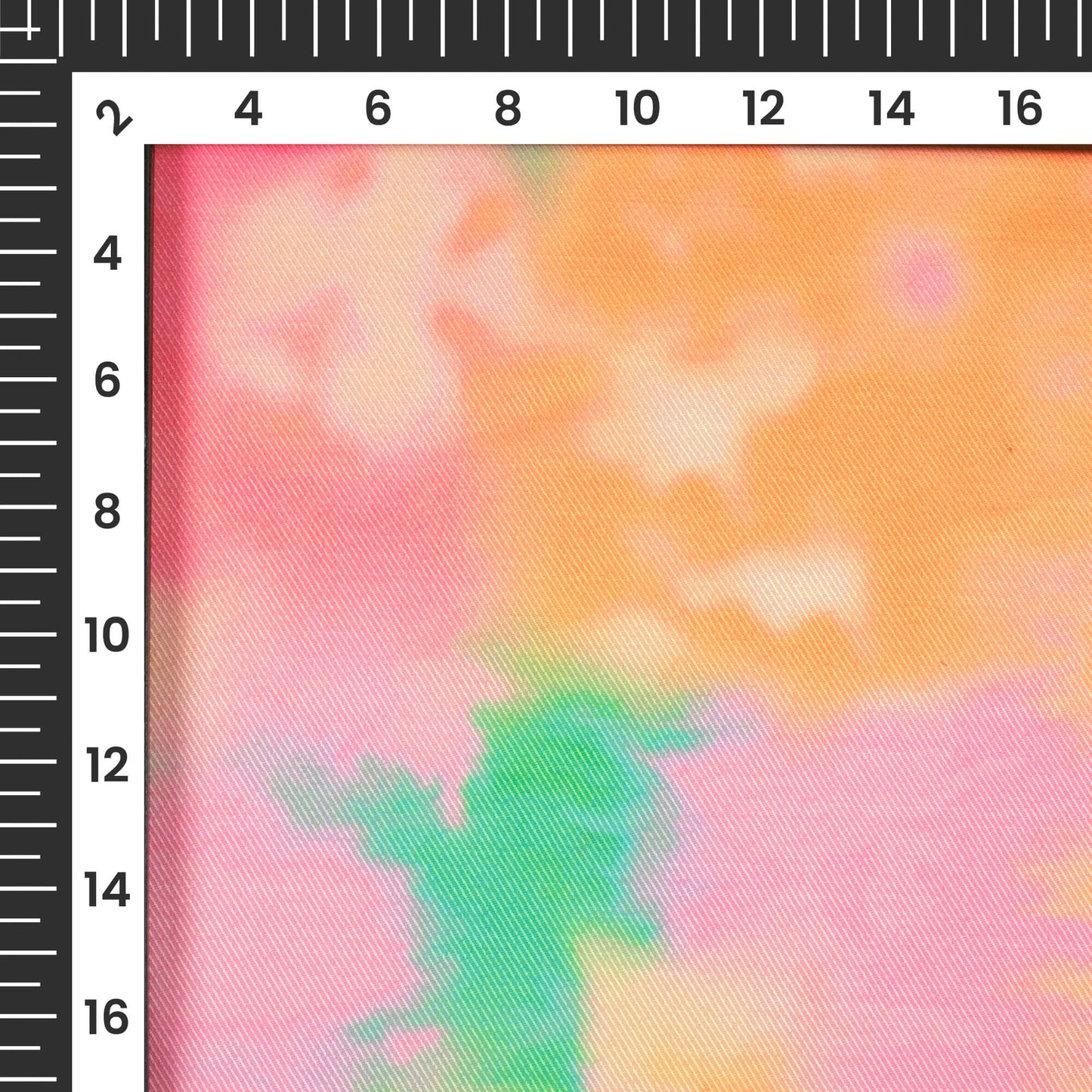 Taffy Pink And Orange Abstract Pattern Digital Print Twill Fabric (Width 56 Inches)