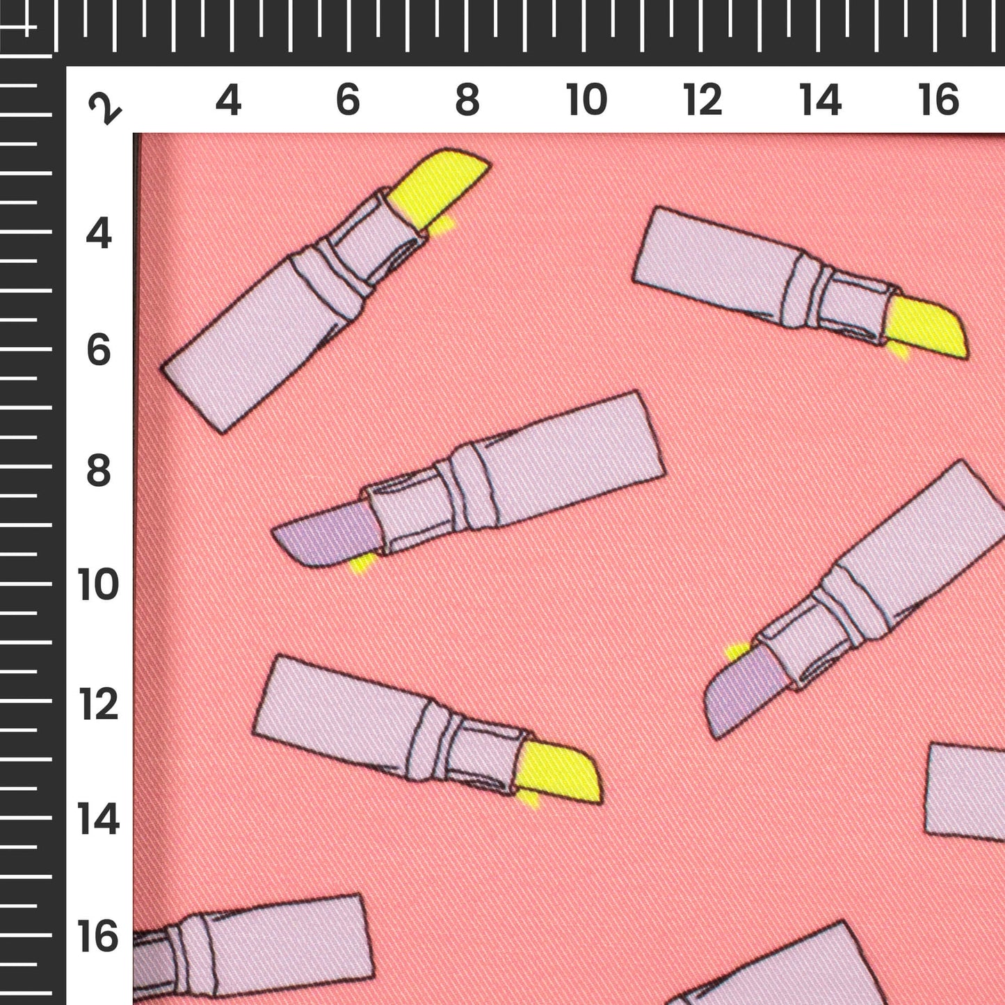 Baby Pink And Periwinkle Purple Quirky Pattern Digital Print Twill Fabric (Width 56 Inches)