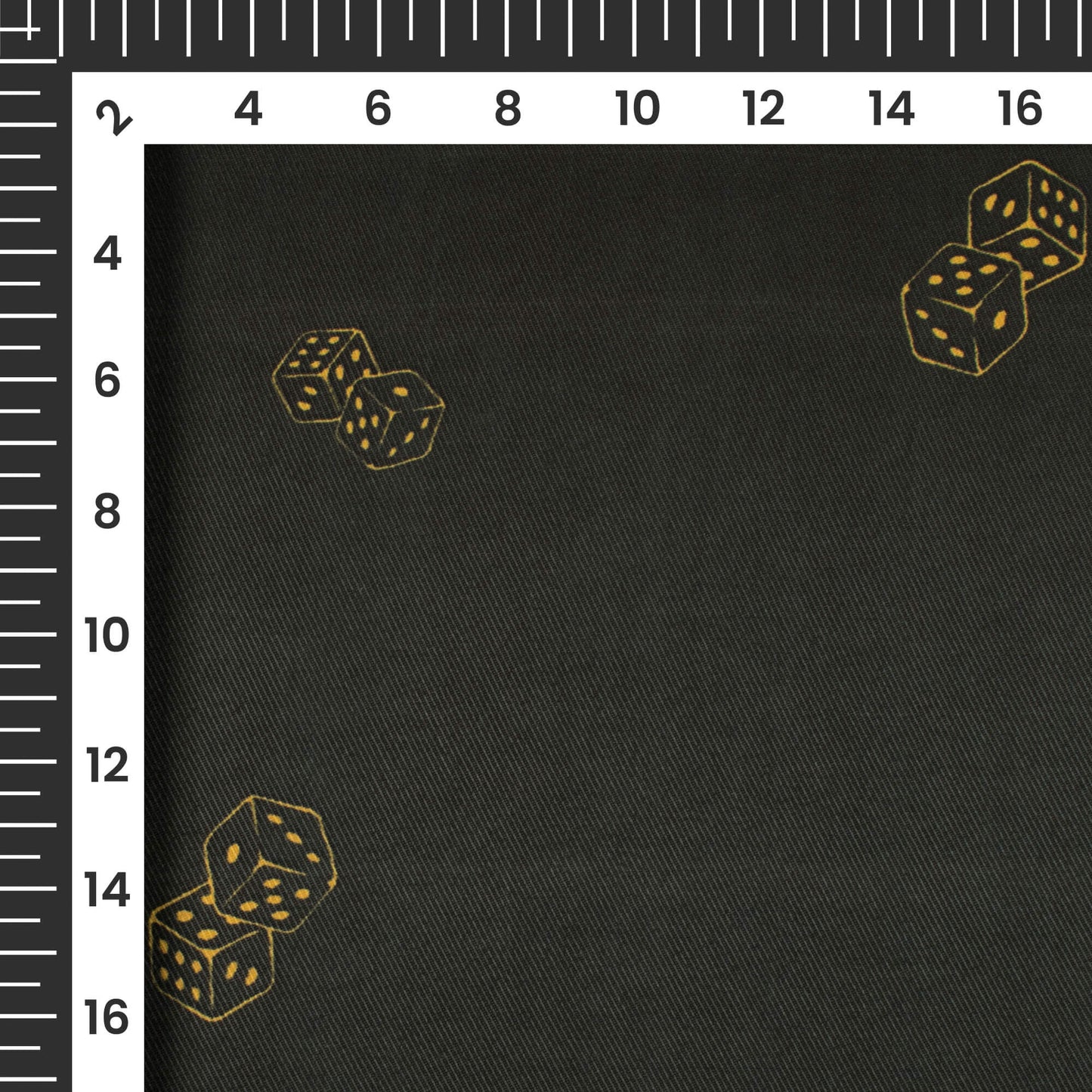 Dark Brown And Royal Yellow Abstract Pattern Digital Print Twill Fabric (Width 56 Inches)