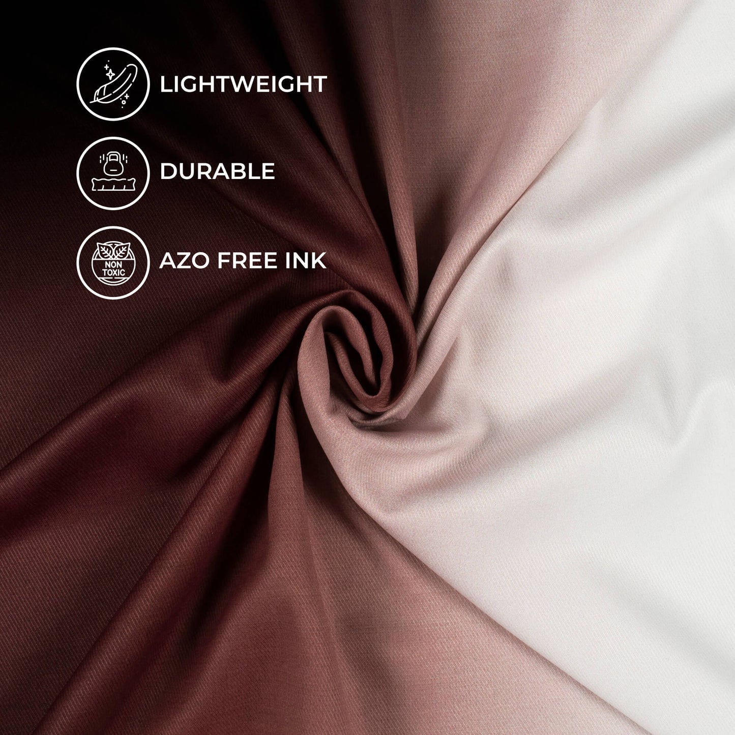 Pecan Brown And White Ombre Pattern Digital Print Twill Fabric (Width 56 Inches)