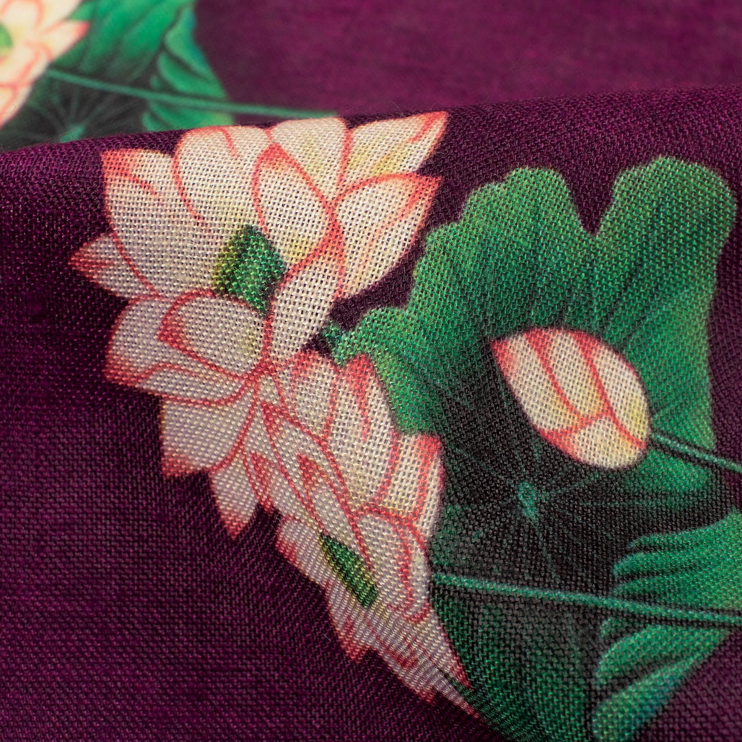 Magenta Purple And Coral Red Pichwaii Pattern Digital Print Poly Cambric Fabric