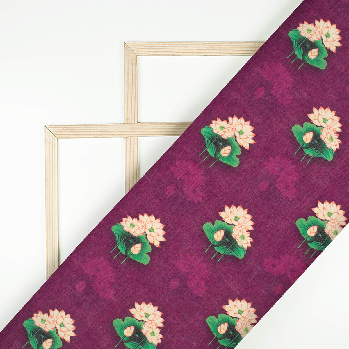 Magenta Purple And Coral Red Pichwaii Pattern Digital Print Poly Cambric Fabric