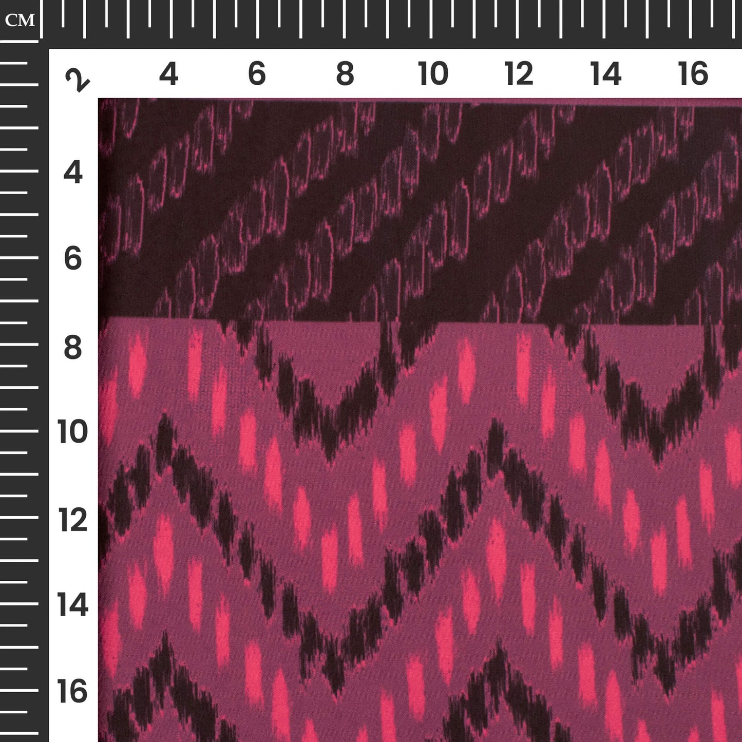 Punch Pink Daman Digital Print Imported Satin Fabric