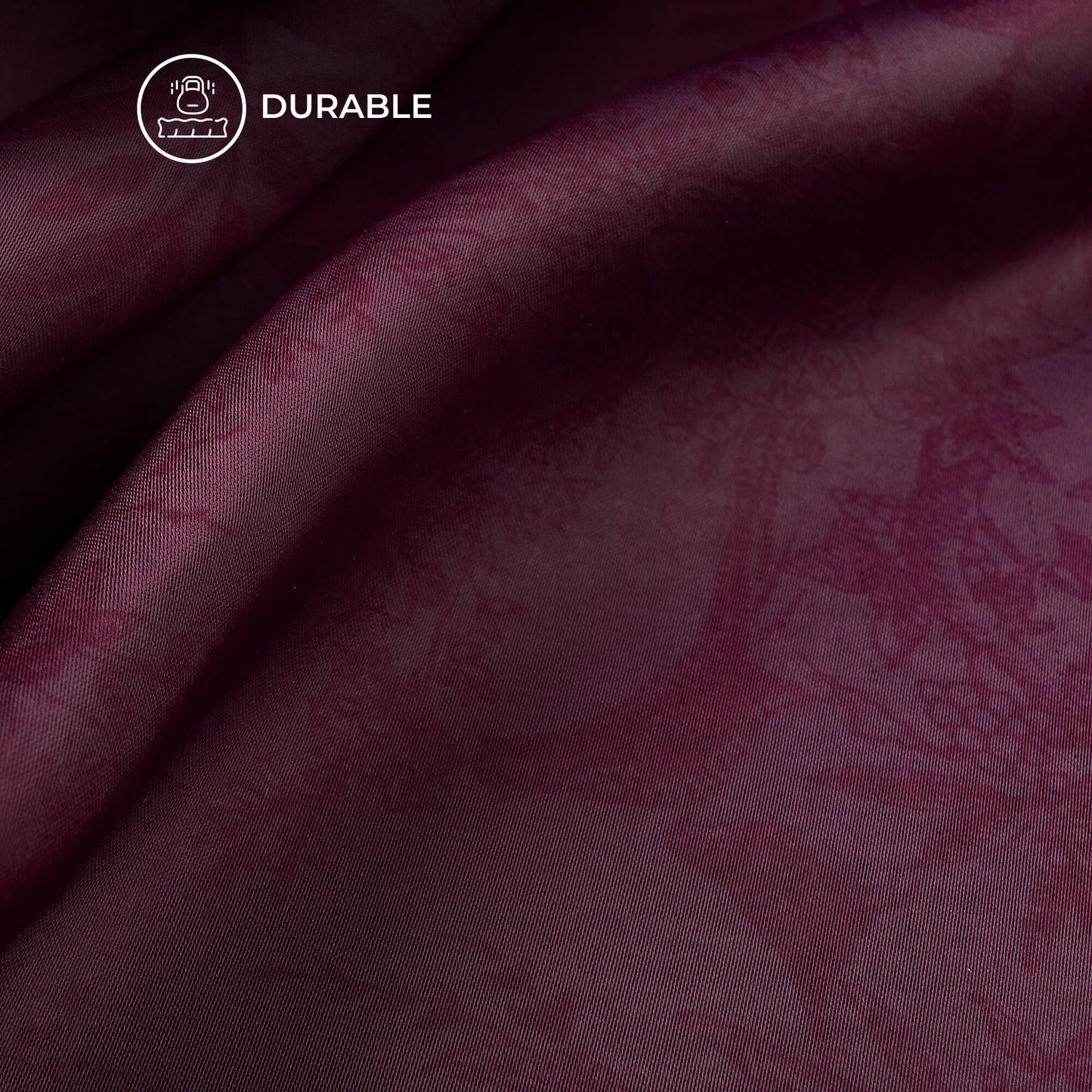 Wine Purple Floral Digital Print Imported Satin Fabric