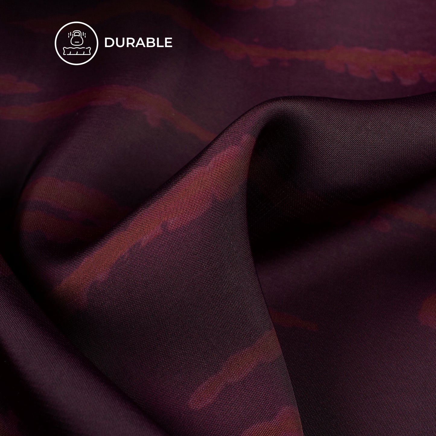 Wine Purple Shiiborii Digital Print Imported Satin Fabric
