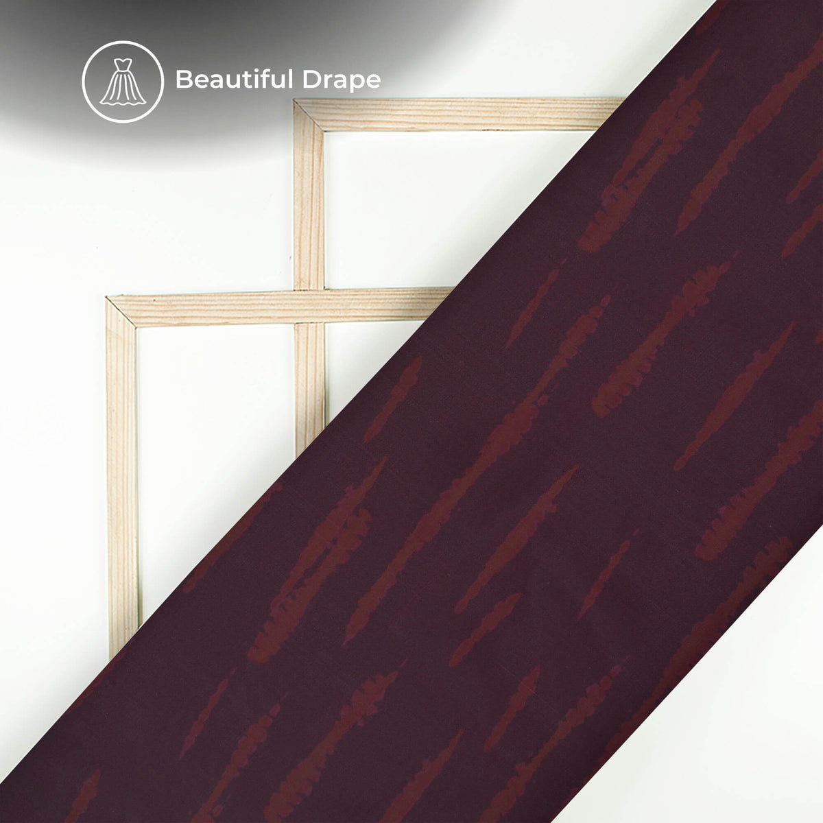 Wine Purple Shiiborii Digital Print Imported Satin Fabric
