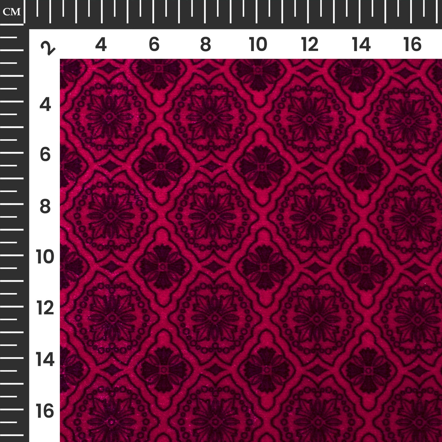 Pink Floral Pattern Digital Print Premium Velvet Fabric