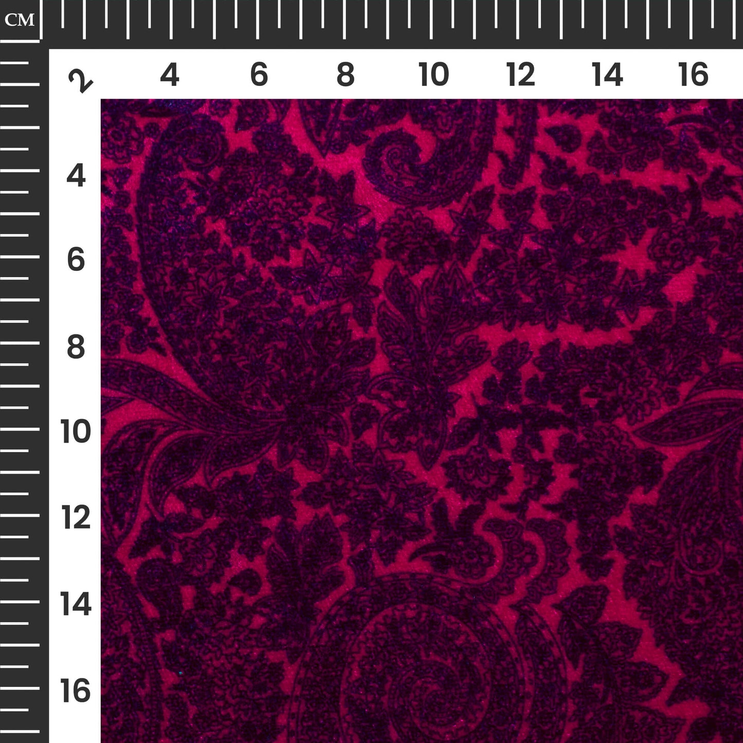 Pink Paisley Pattern Digital Print Premium Velvet Fabric