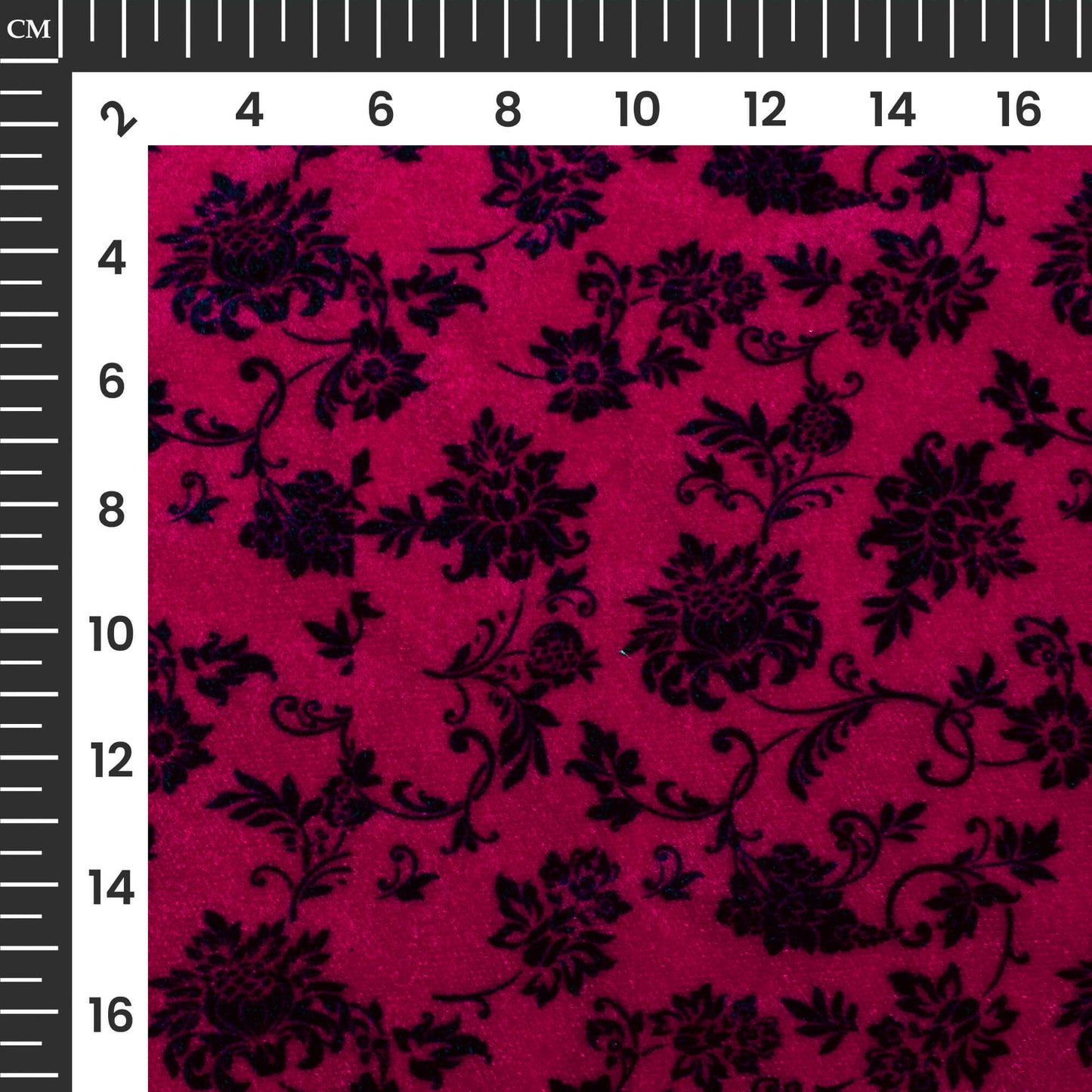 Pink Leaf Pattern Digital Print Premium Velvet Fabric