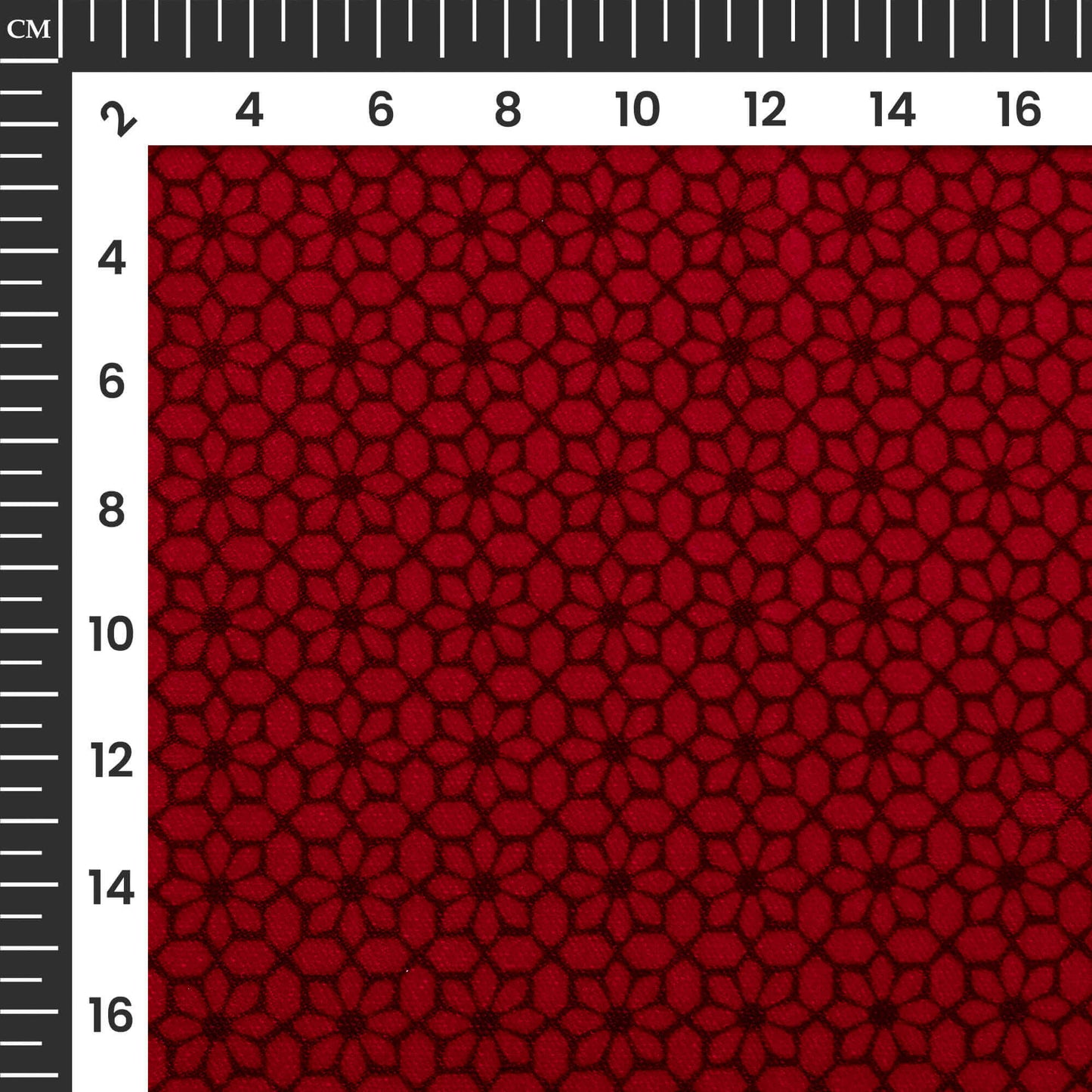 Indian Red Floral Pattern Digital Print Premium Velvet Fabric