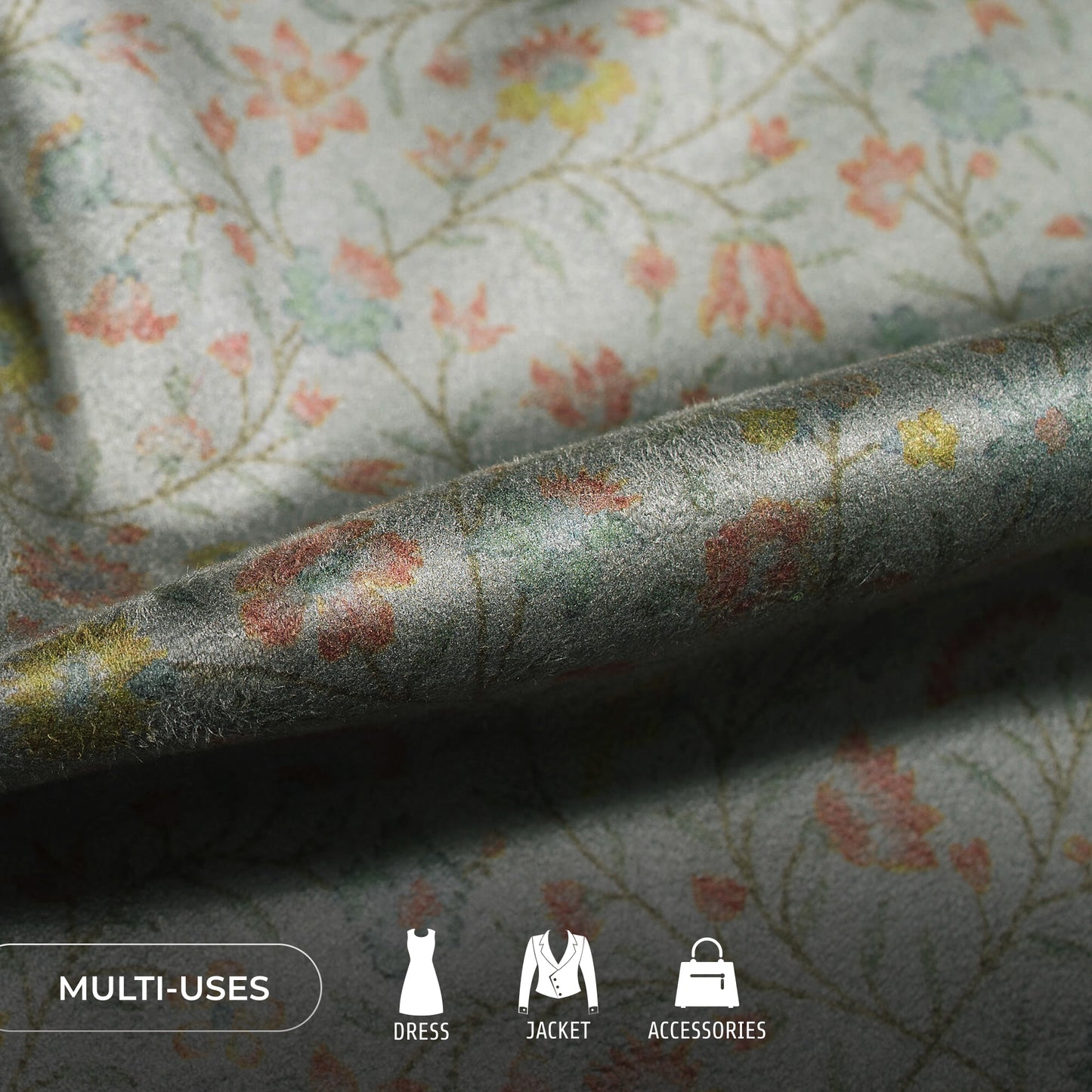 Leafage Printed Deluxe Suede Fabric