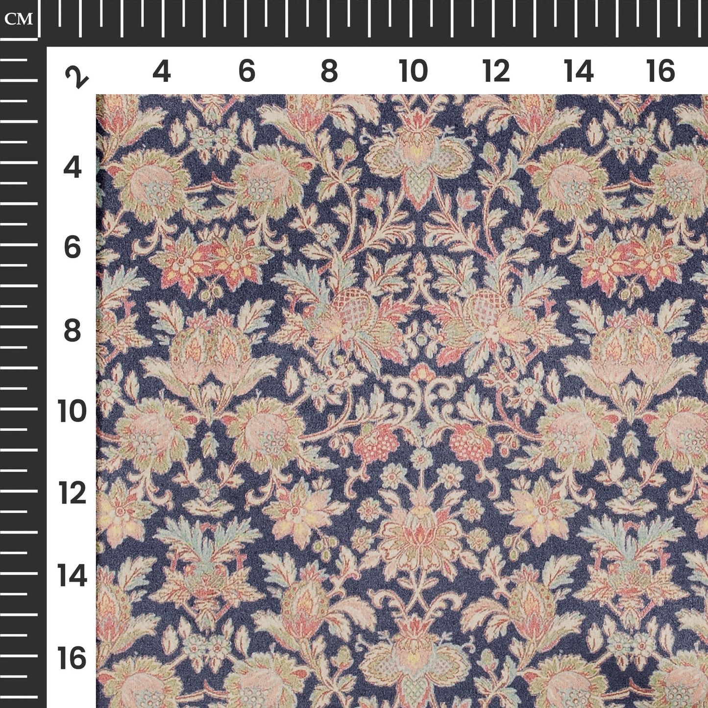 Royal Floral Printed Deluxe Suede Fabric