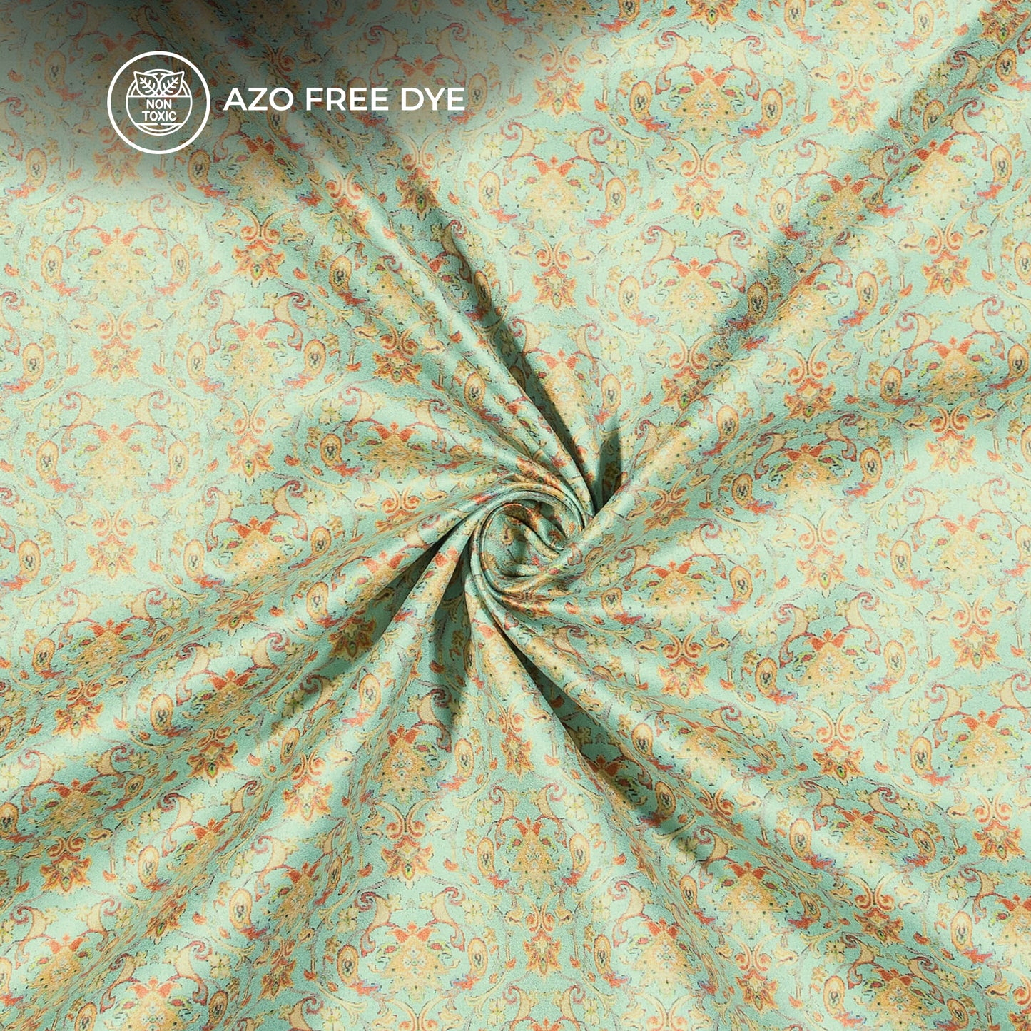 Ethnic Paisley Printed Deluxe Suede Fabric
