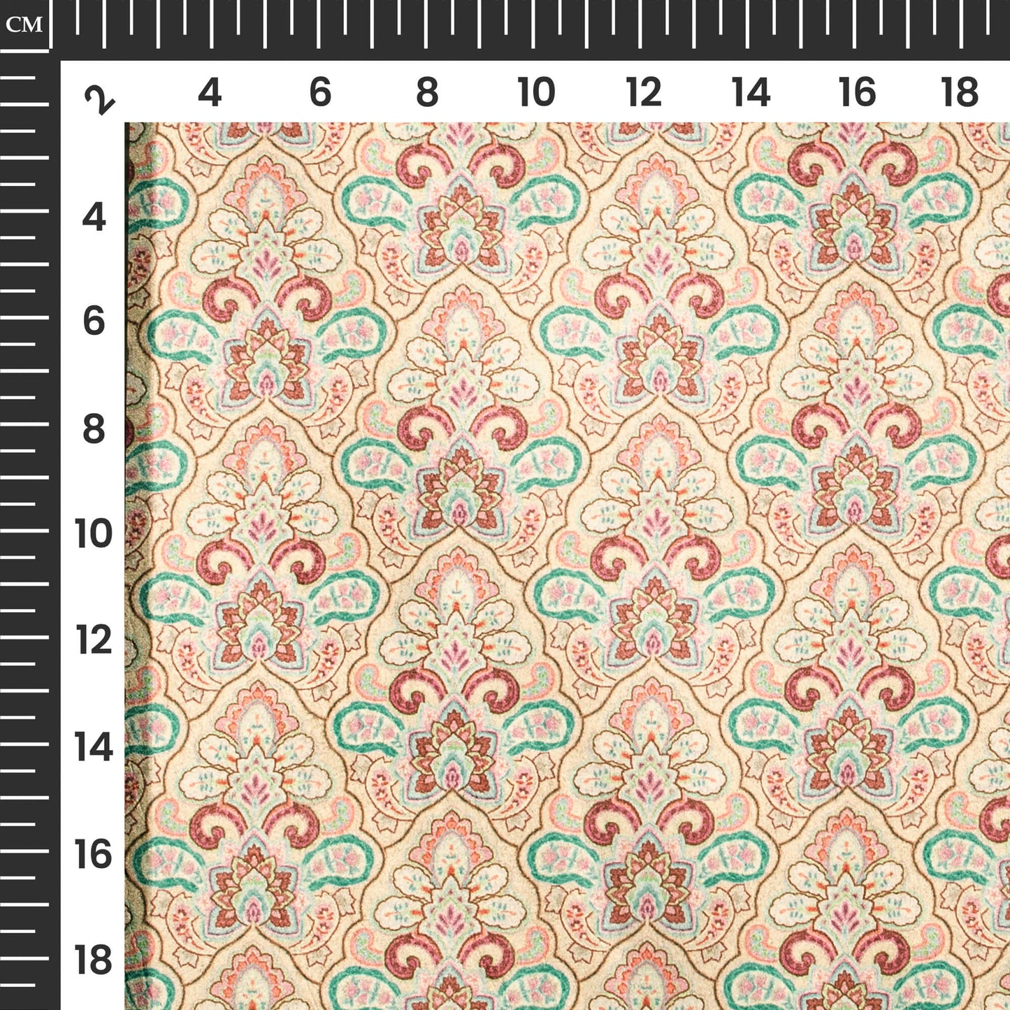 Historical Scallop Printed Deluxe Suede Fabric