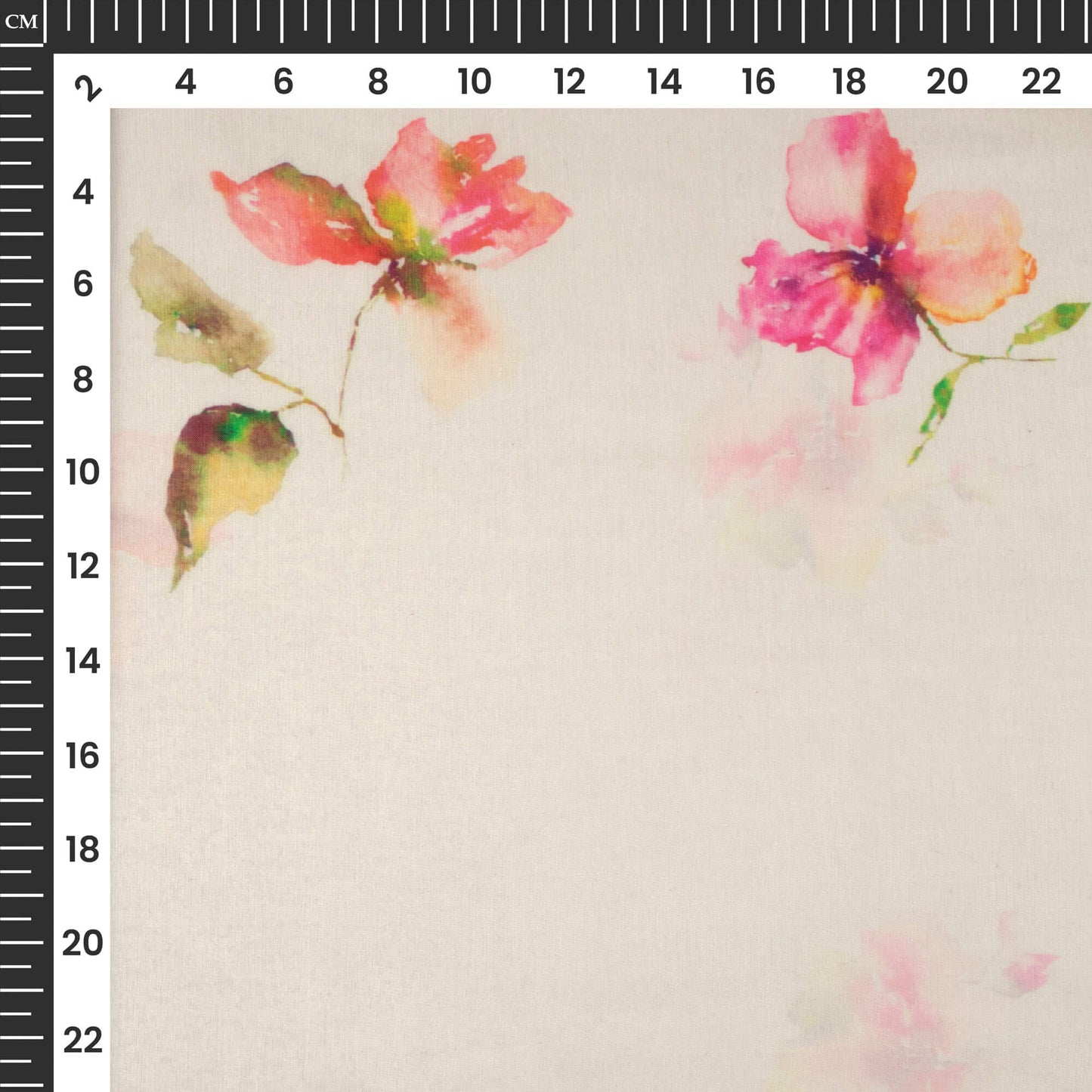 Pastel Pink Floral Printed Organza Satin Fabric
