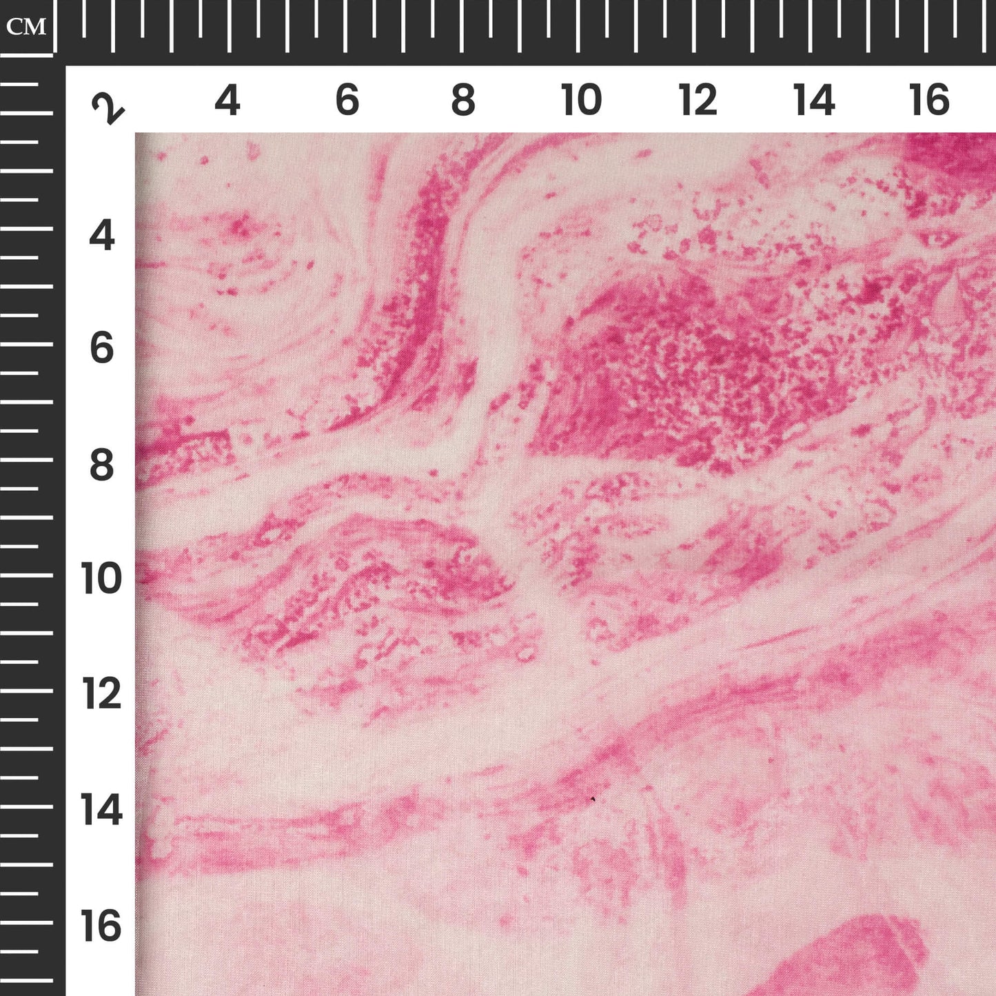 Fuchsia Pink Abstract Printed Organza Satin Fabric