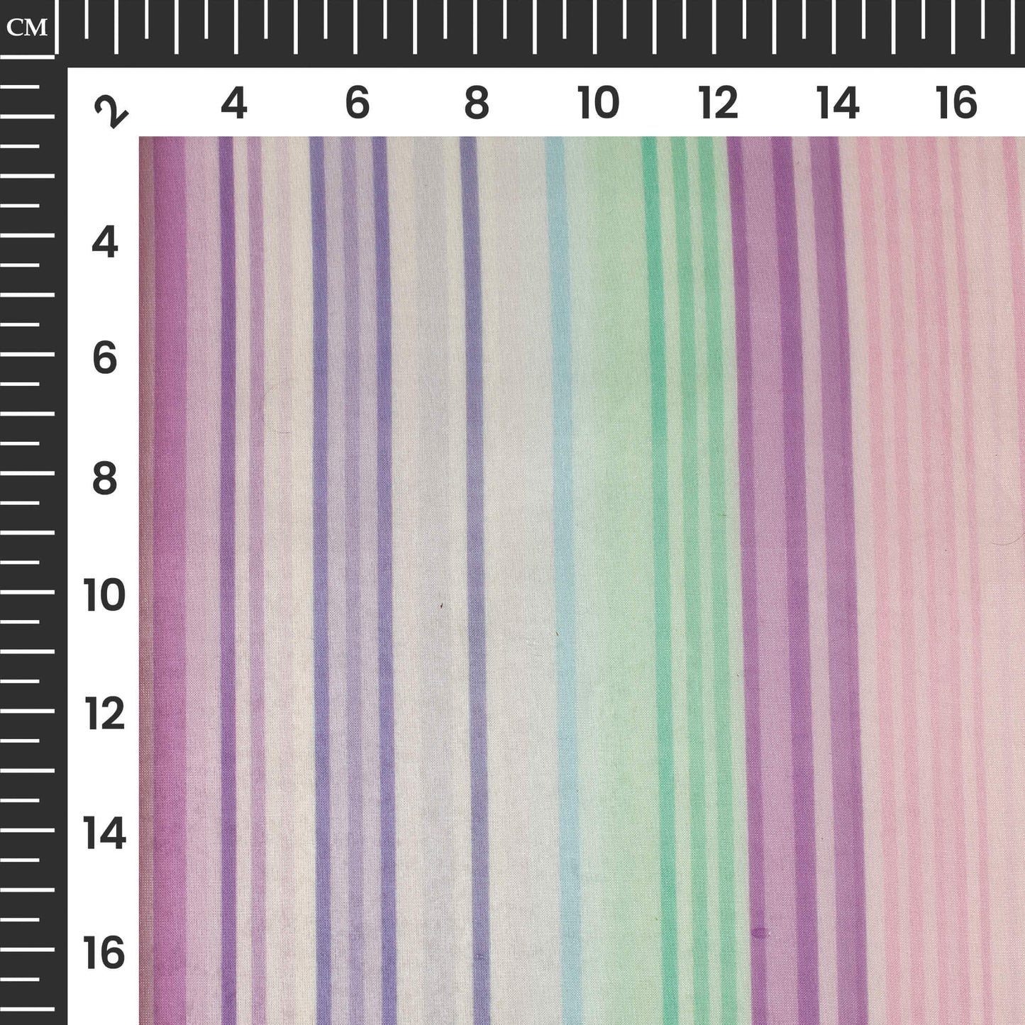 Baby Pink And Purple Stripes Printed Organza Satin Fabric