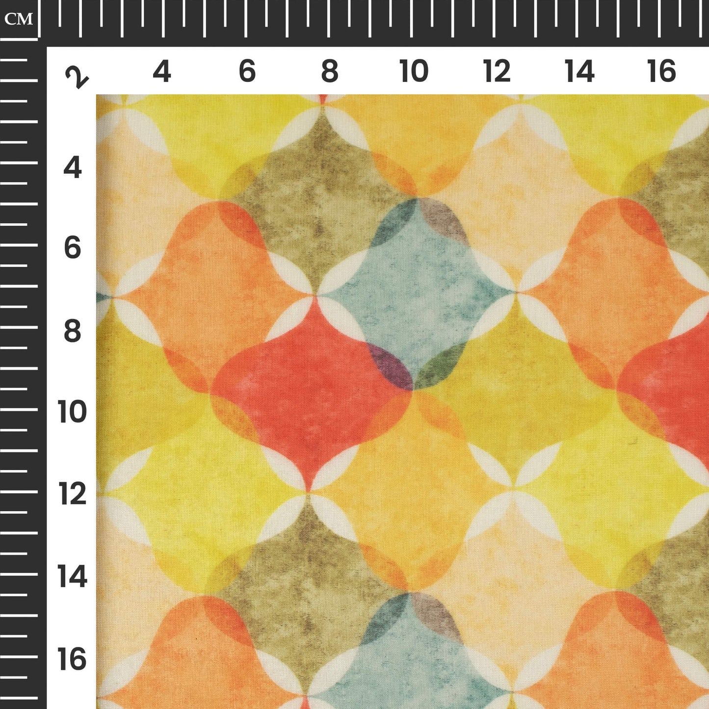 Lemon Yellow And Red Trellis Printed Organza Satin Fabric