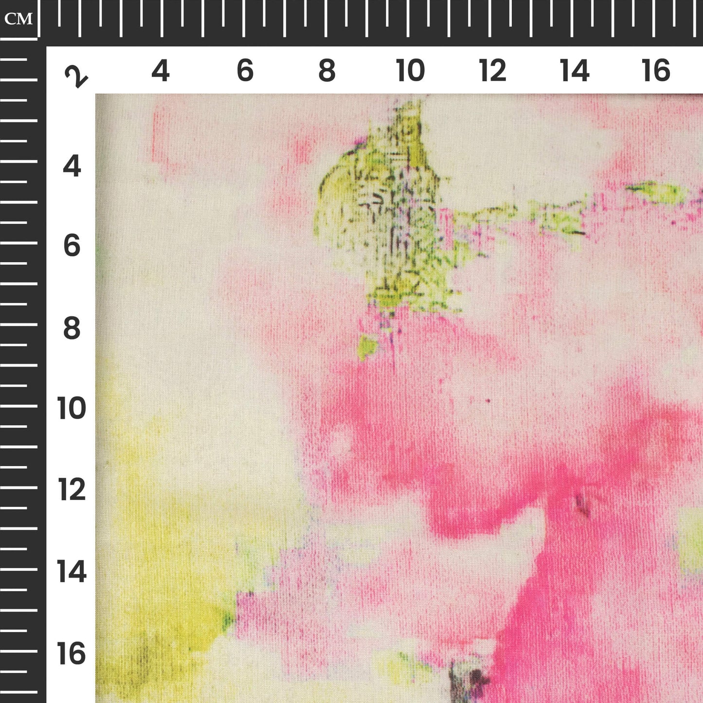 Pink And Green Tie Dye Printed Organza Satin Fabric
