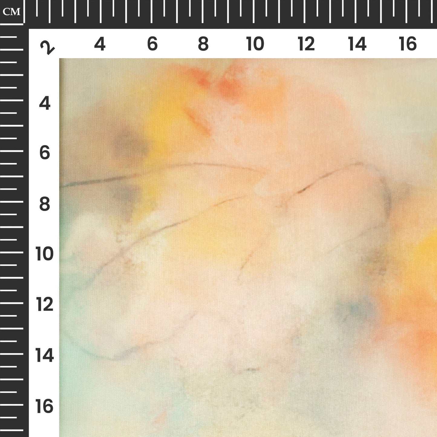 WhiteAnd Yellow TieDye Printed Organza Satin Fabric