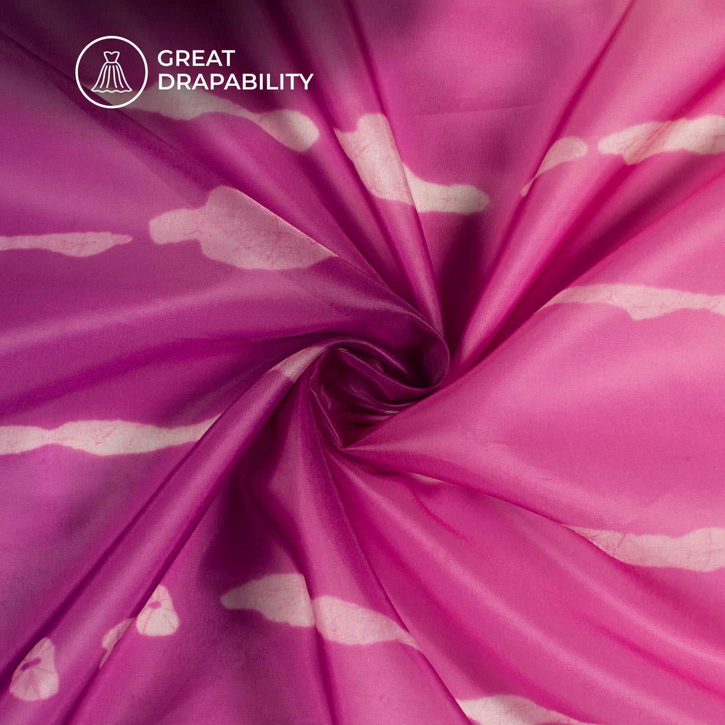 Purple Shiiborii Printed Organza Satin Fabric