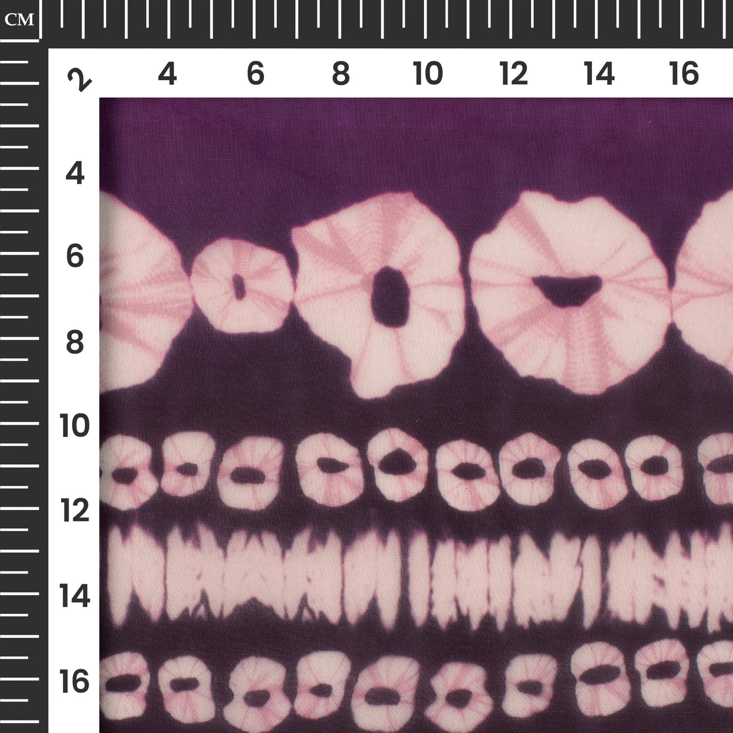 Purple Shiiborii Printed Organza Satin Fabric