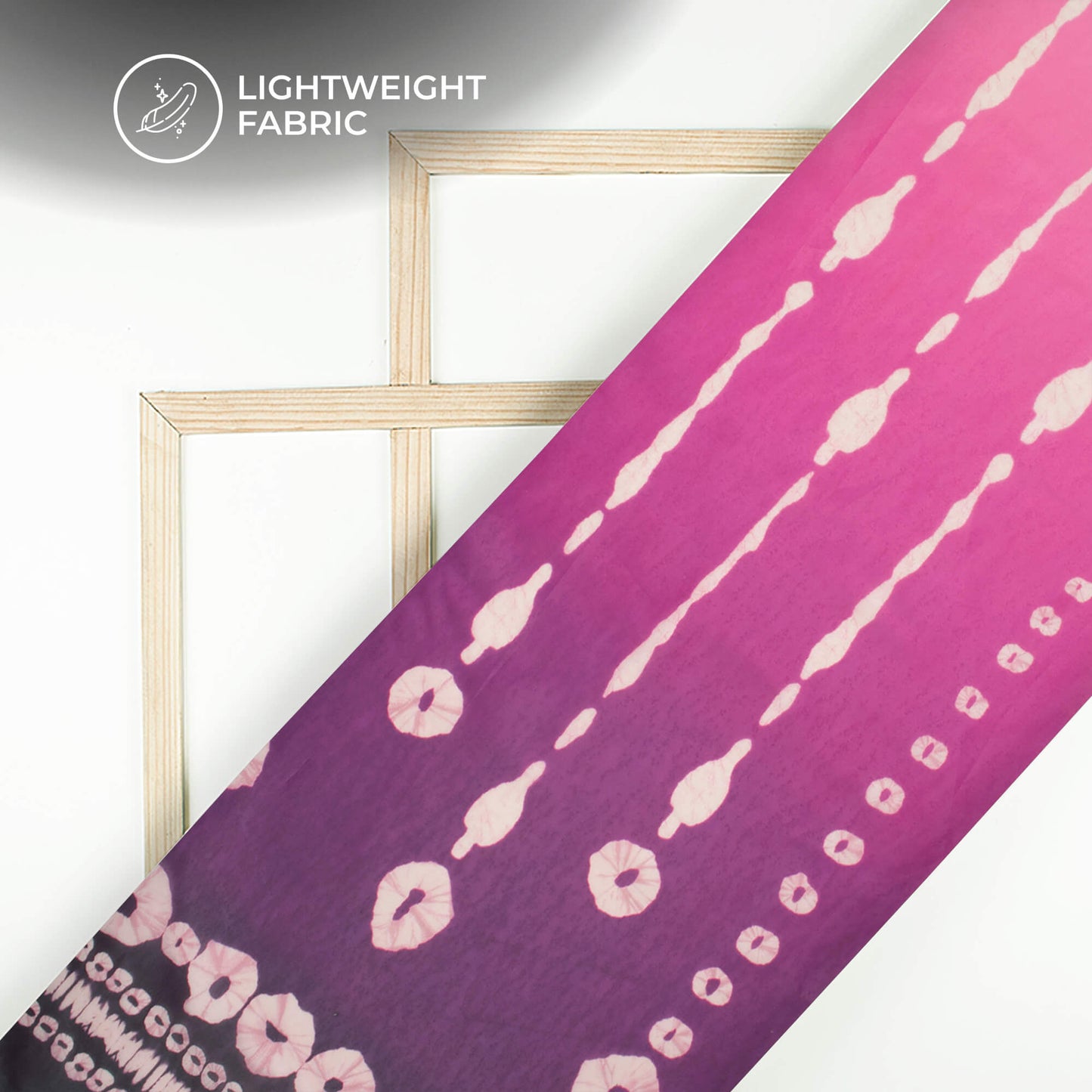 Purple Shiiborii Printed Organza Satin Fabric