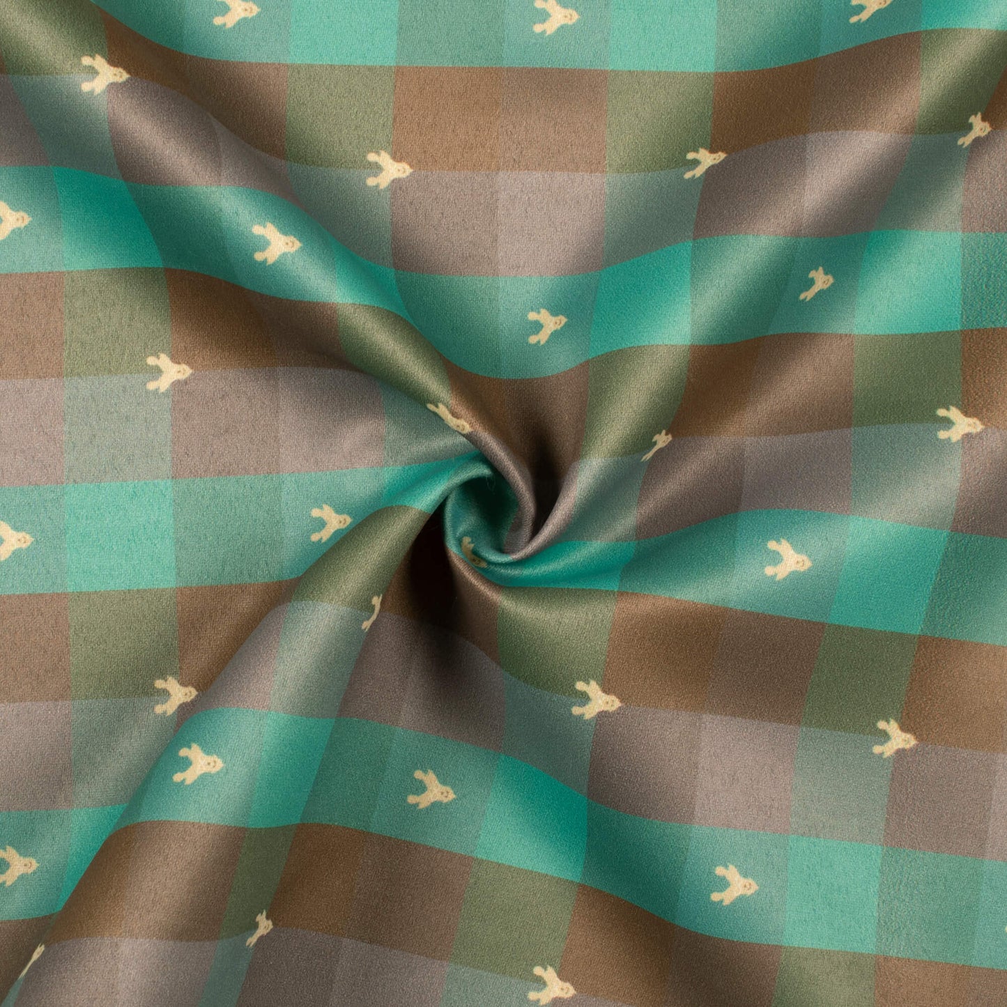 Green And BrownPrinted Exclusive Shirting Fabric