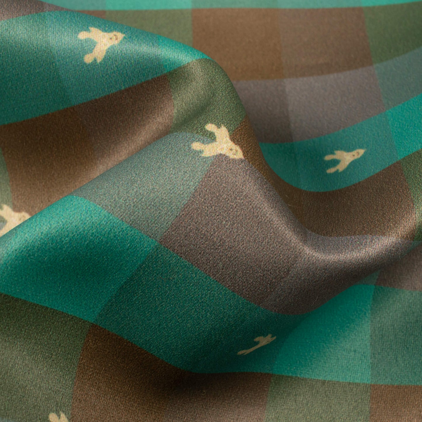 Green And BrownPrinted Exclusive Shirting Fabric