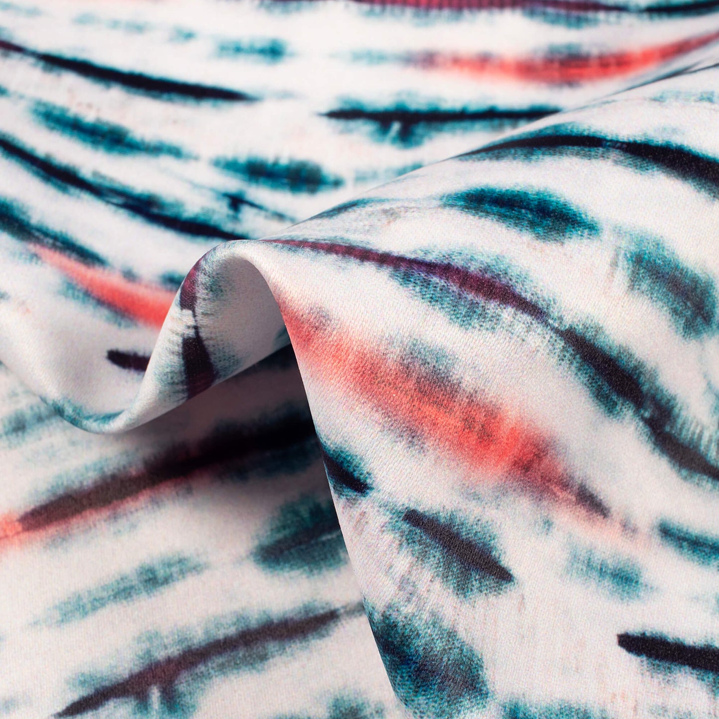 Teal Blue Shiiborii Printed Exclusive Shirting Fabric