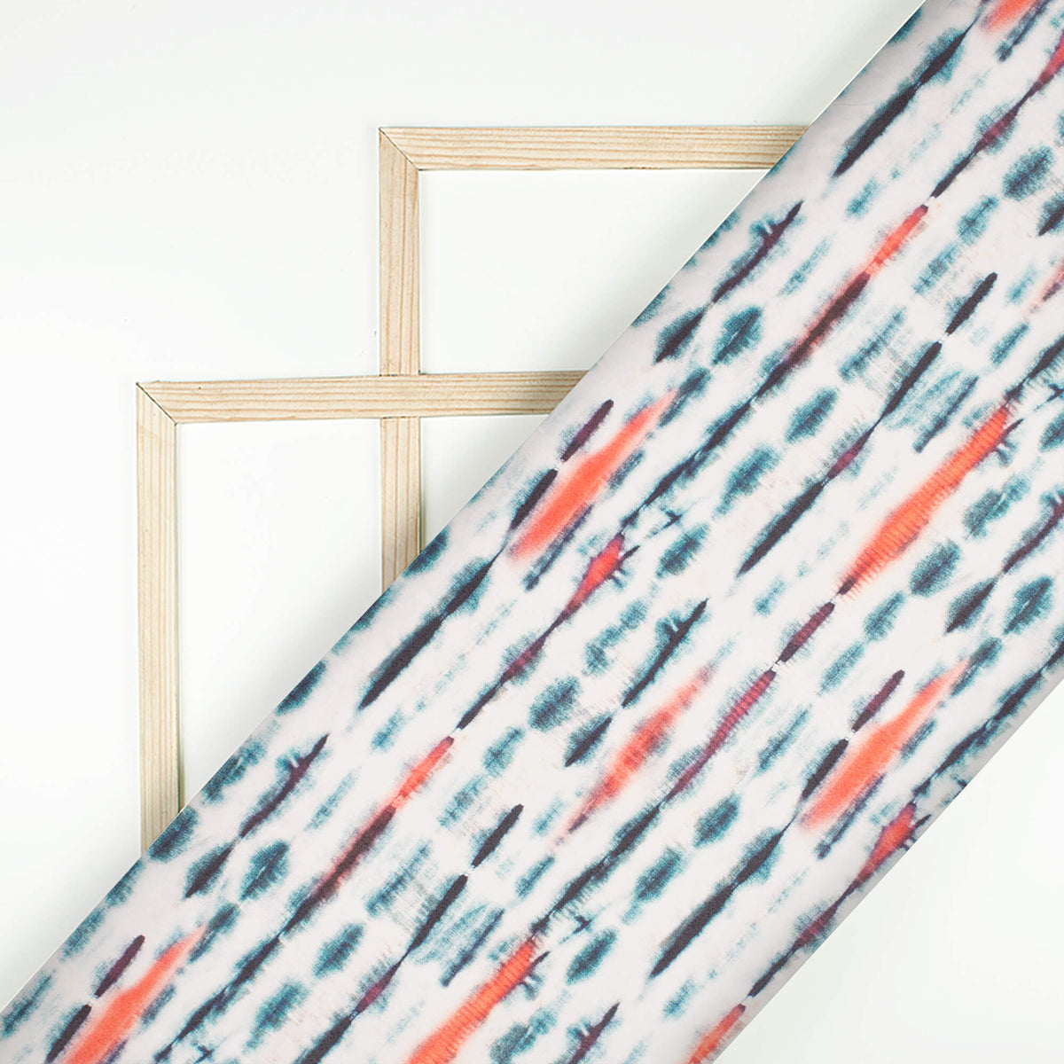 Teal Blue Shibori Printed Exclusive Shirting Fabric