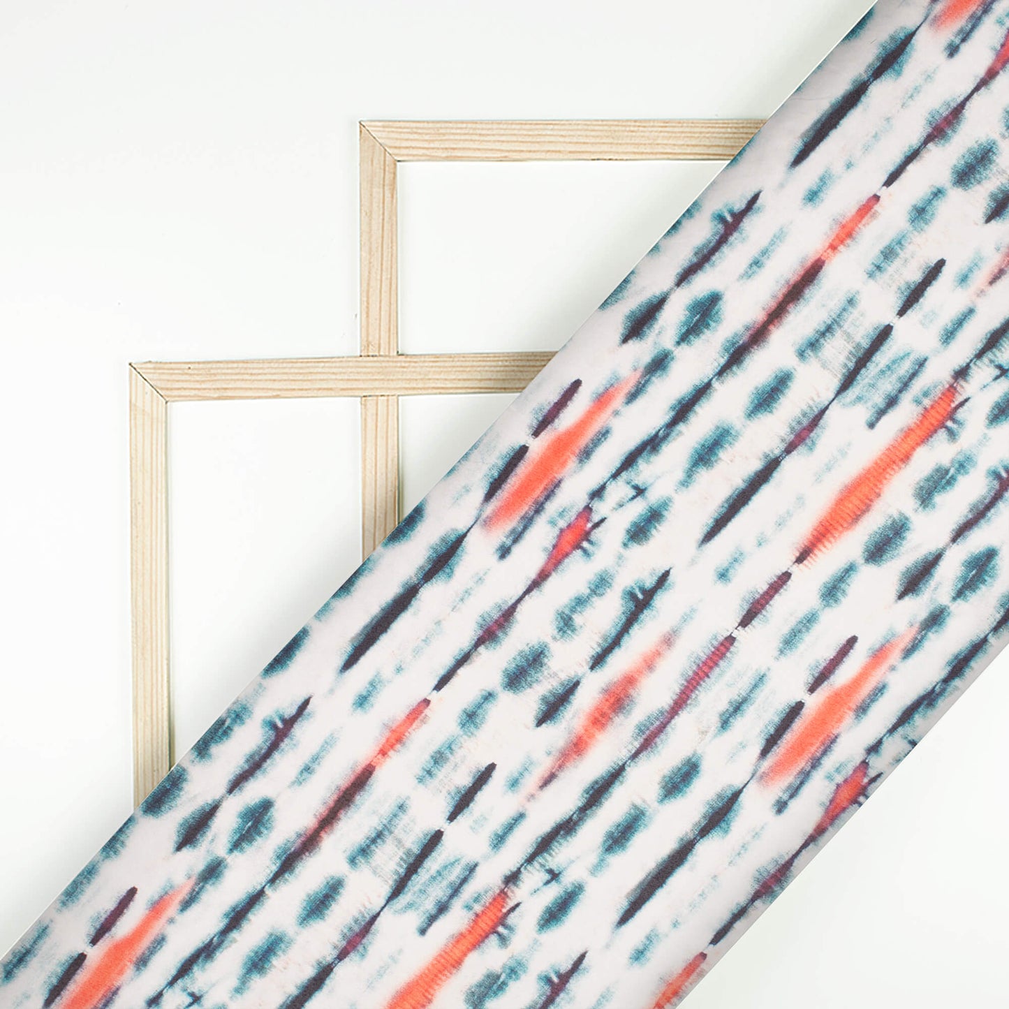 Teal Blue Shiiborii Printed Exclusive Shirting Fabric