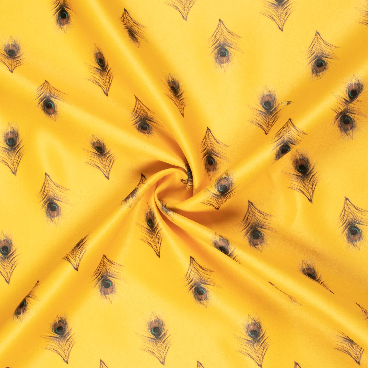 Honey Yellow Feather Printed Exclusive Shirting Fabric