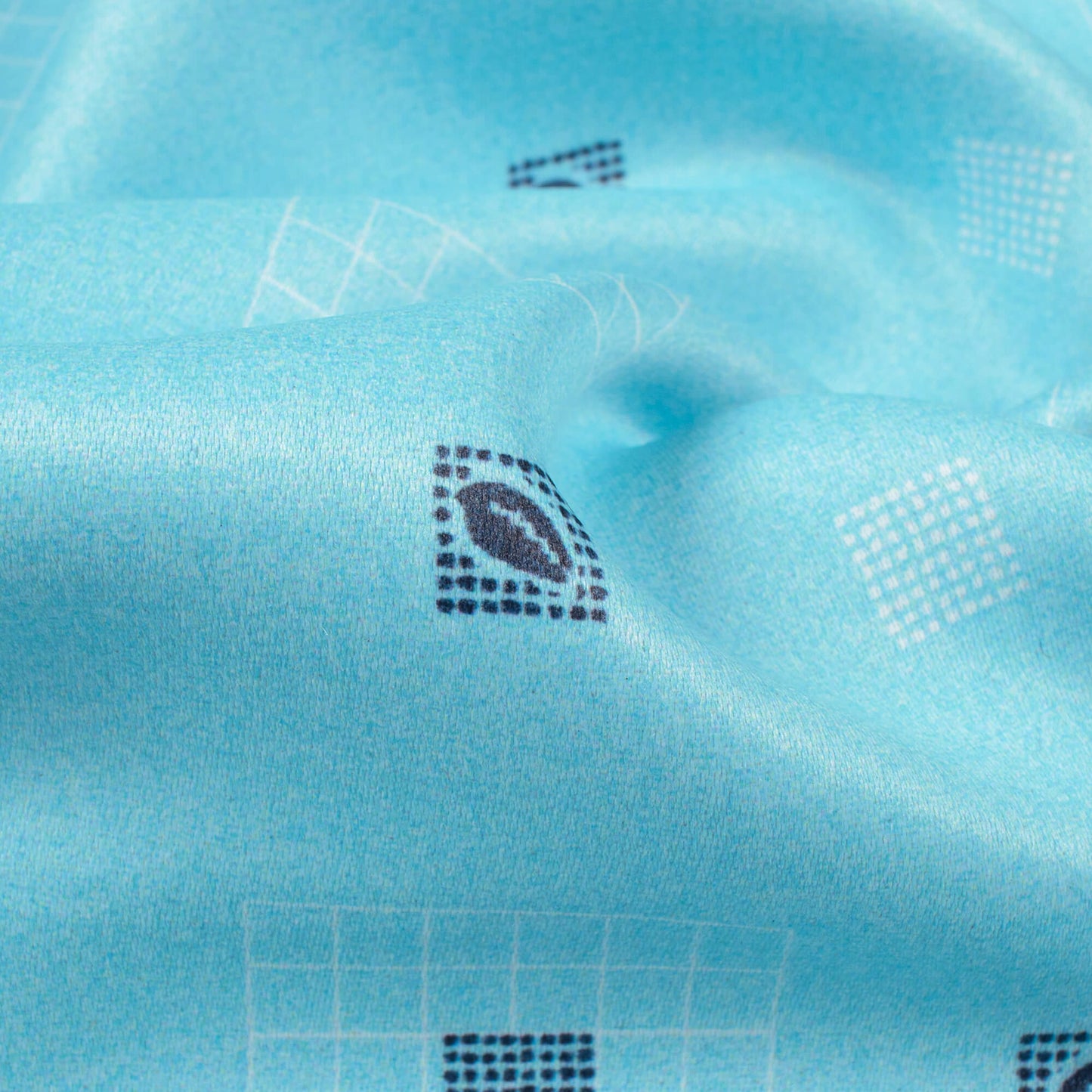 Baby BluePrinted Exclusive Shirting Fabric