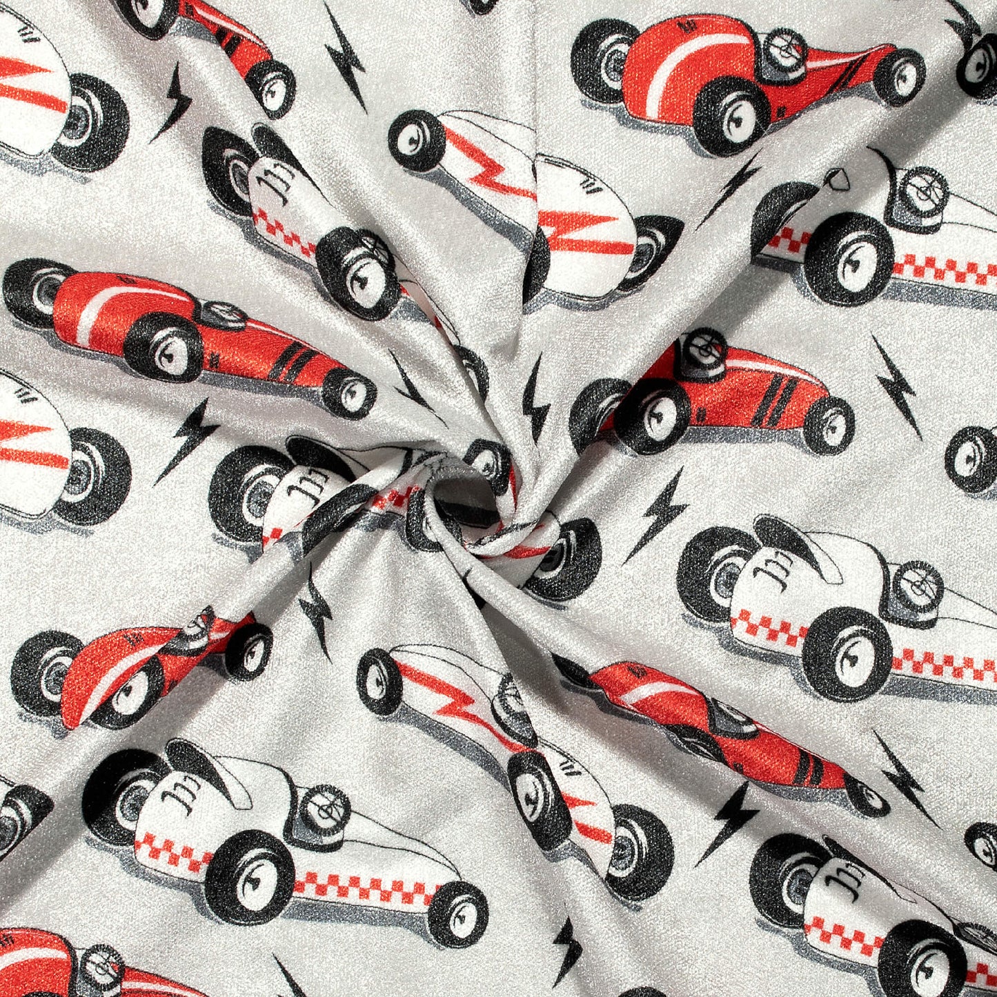 Trendy Vintage Cars Print Premium Velvet Fabric