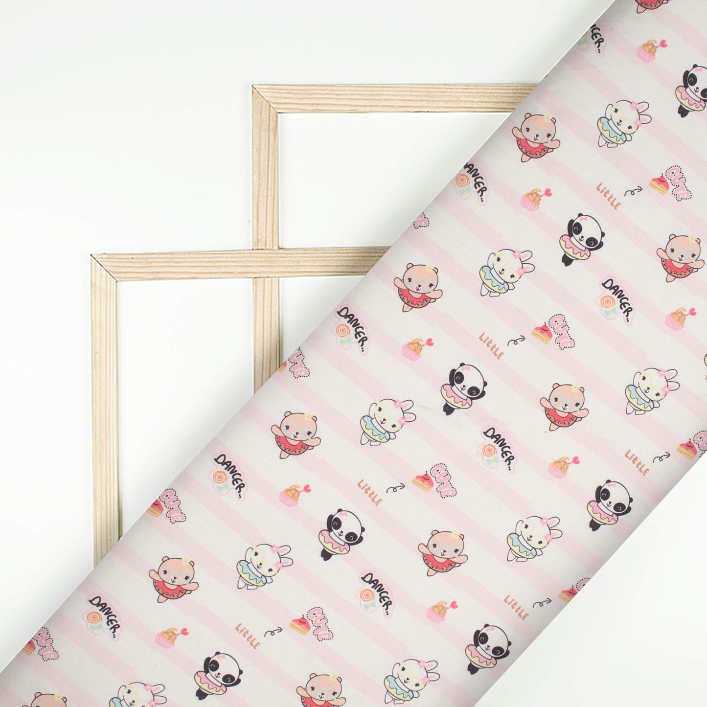 Little Panda Dancer Printed Poly Glazed Cotton Fabric