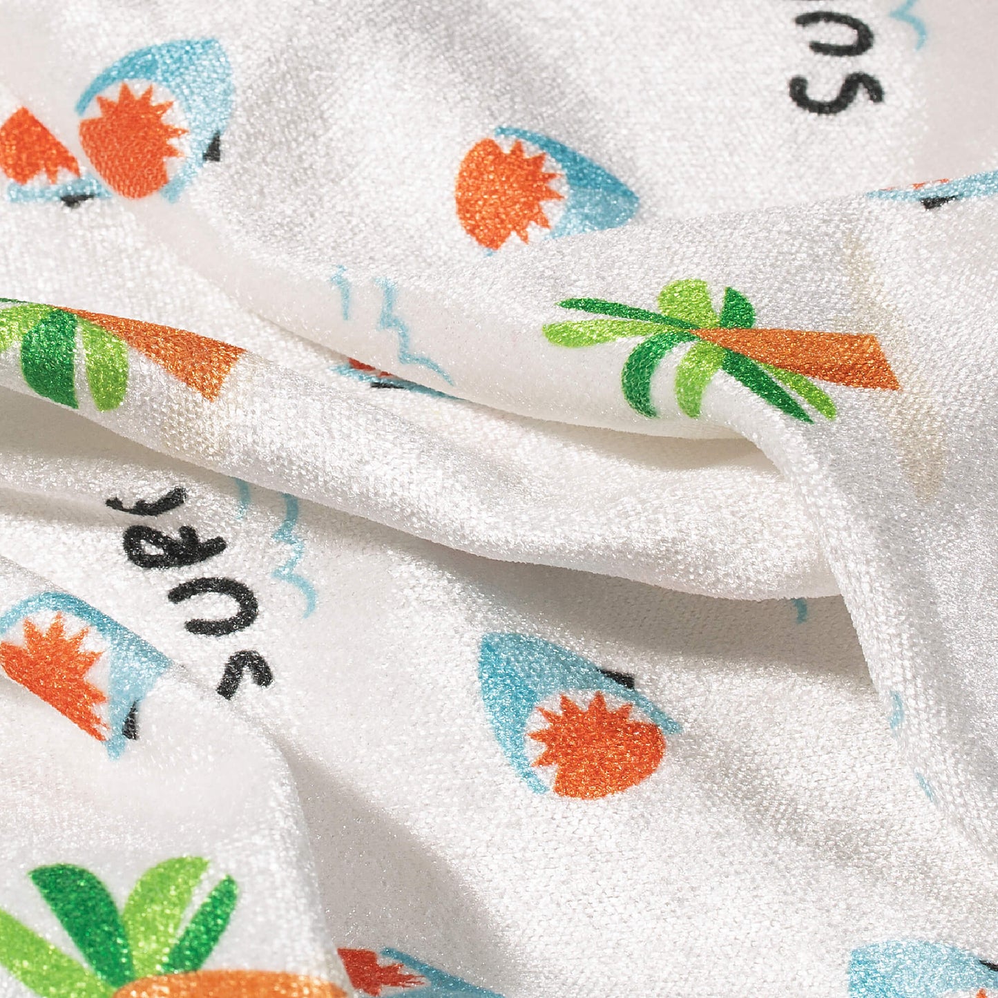 Trendy Tropical Print Premium Velvet Fabric