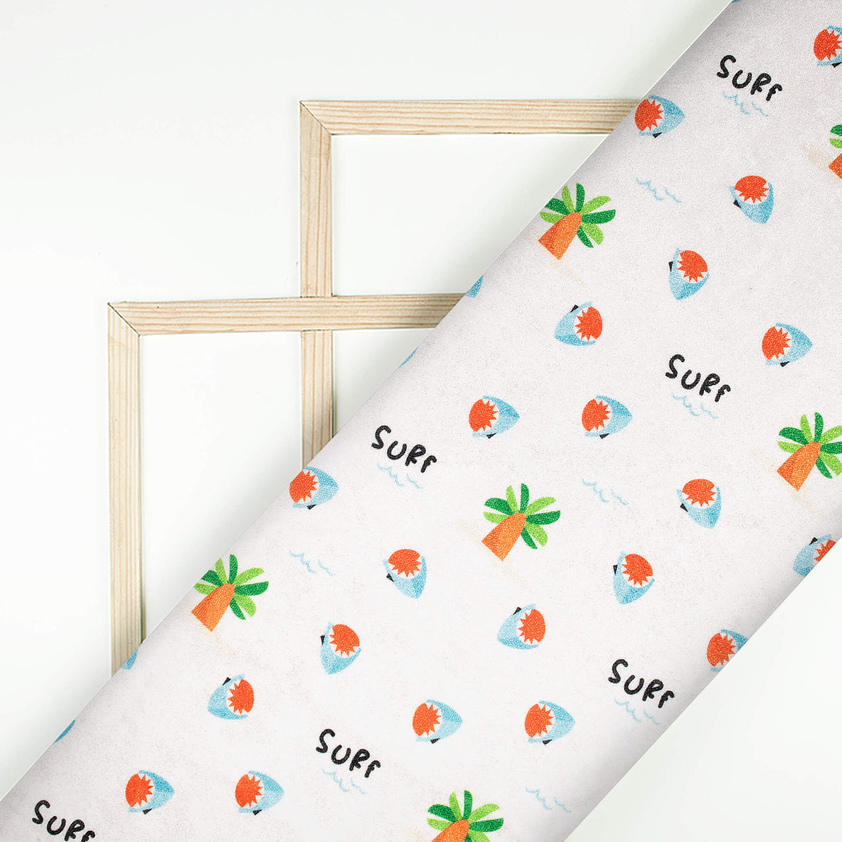 Trendy Tropical Print Premium Velvet Fabric
