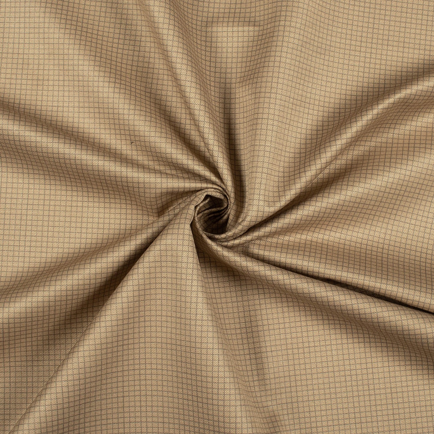 Tan Brown Checks Printed Luxury Suiting Fabric